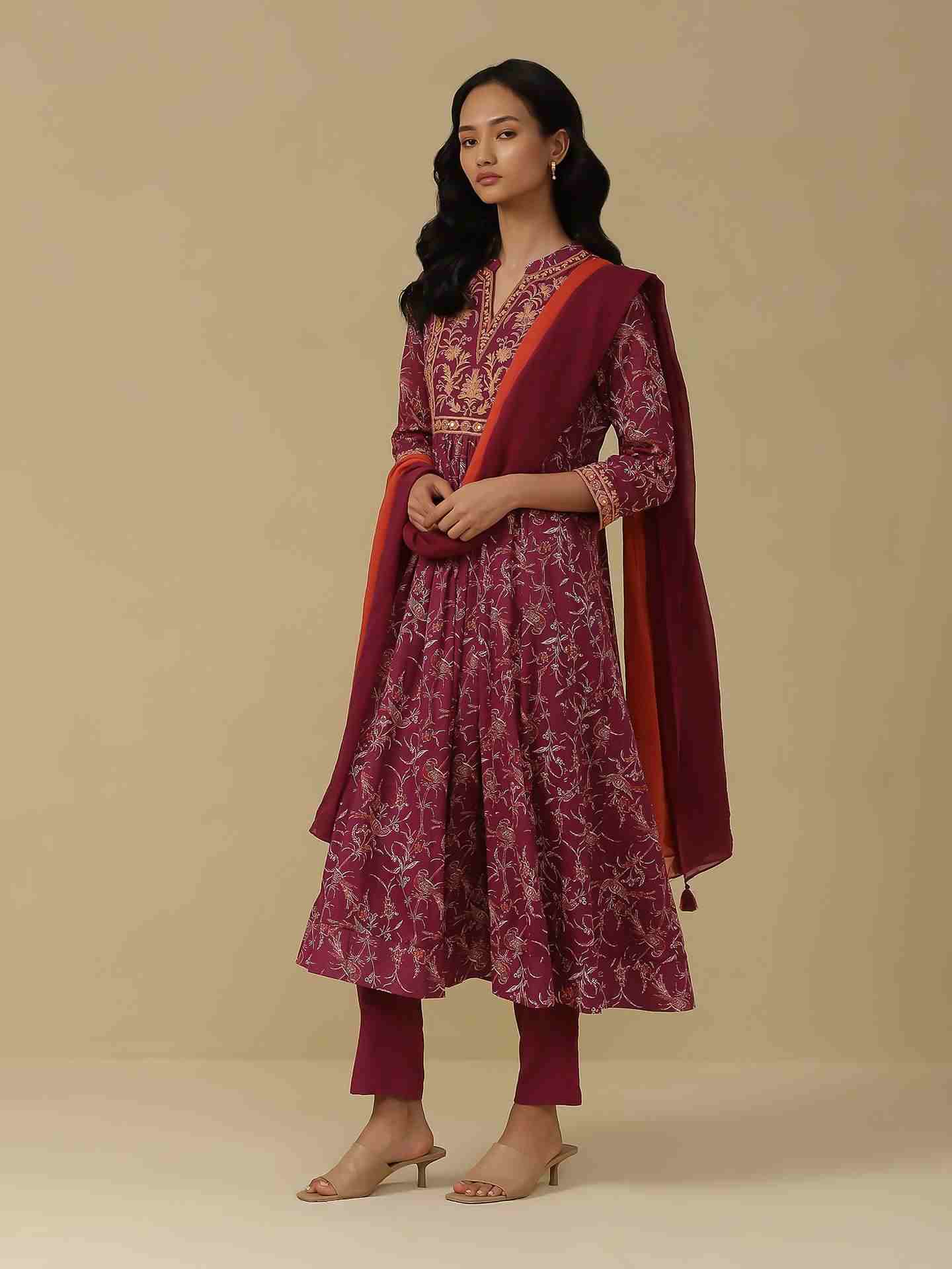 Purple Deetya Anarkali Suit