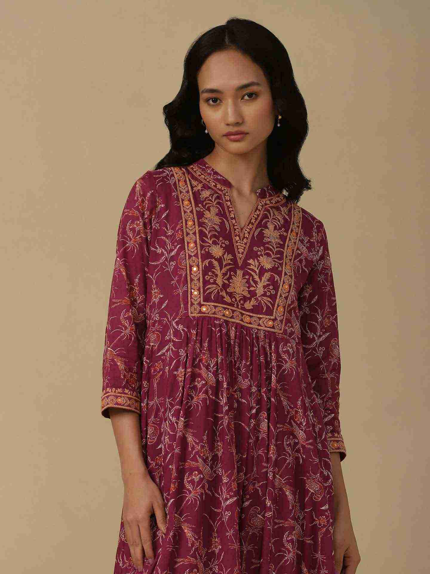Purple Deetya Anarkali Suit