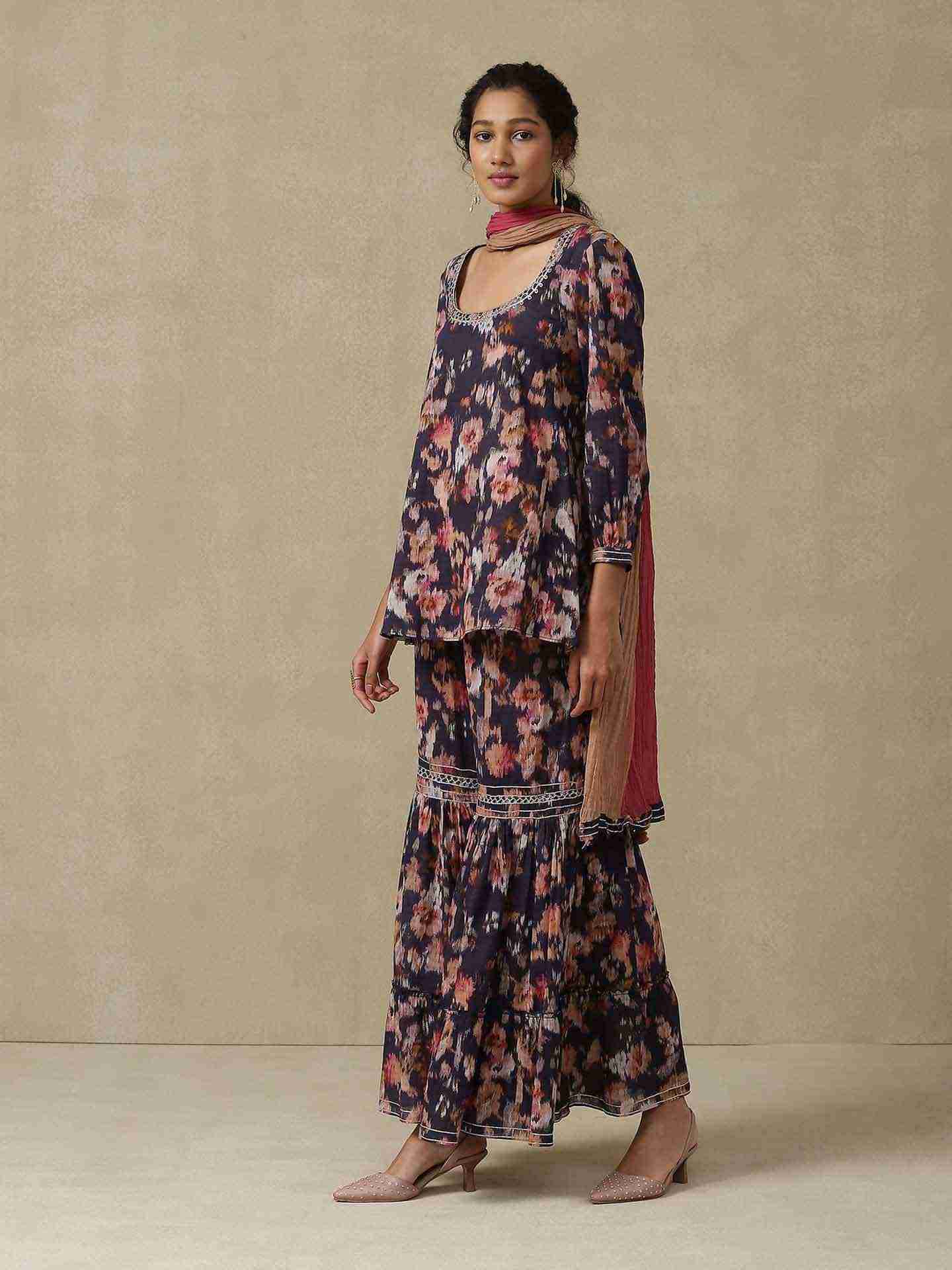 Blue Masakali Sharara Suit