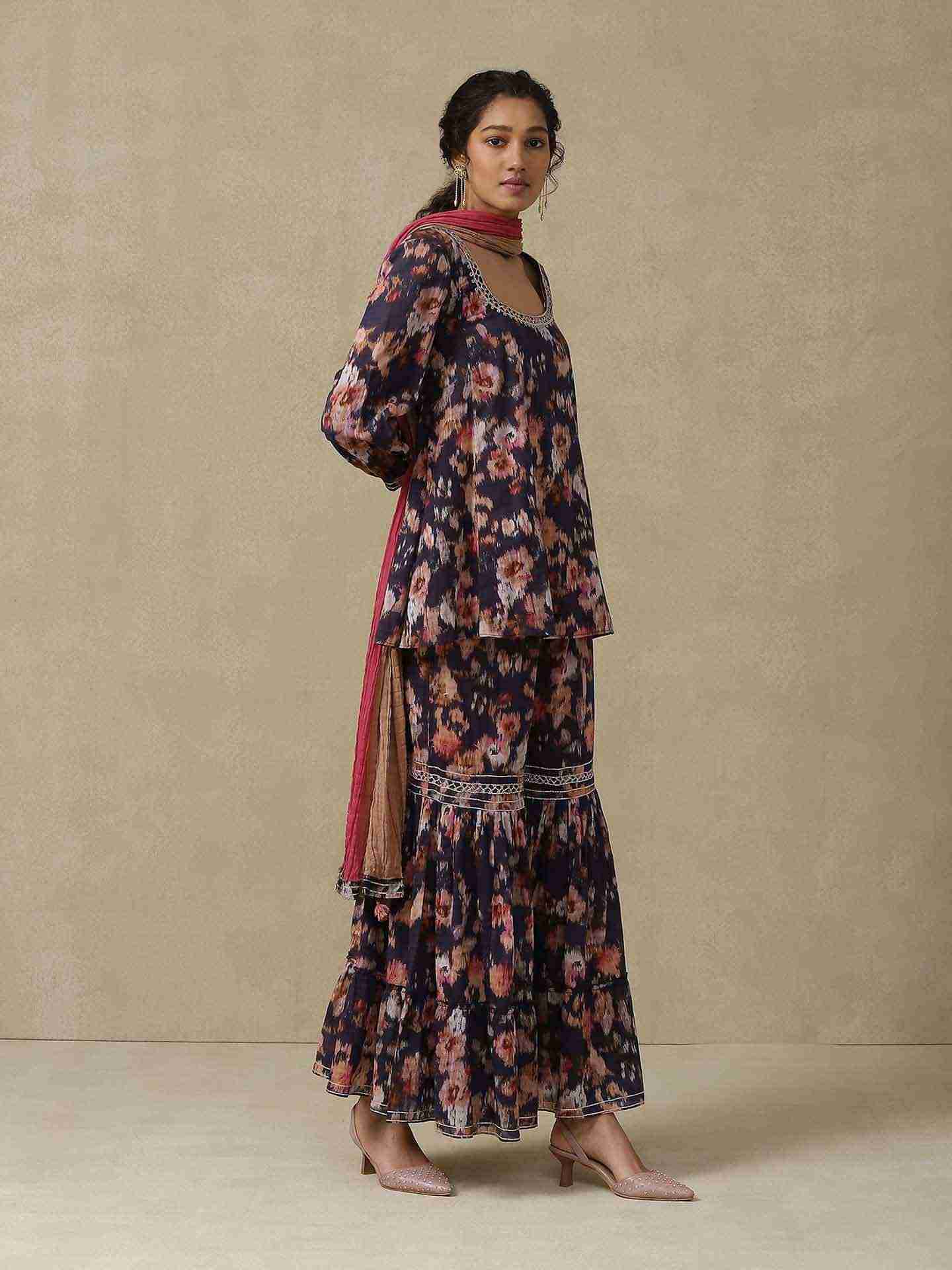 Blue Masakali Sharara Suit