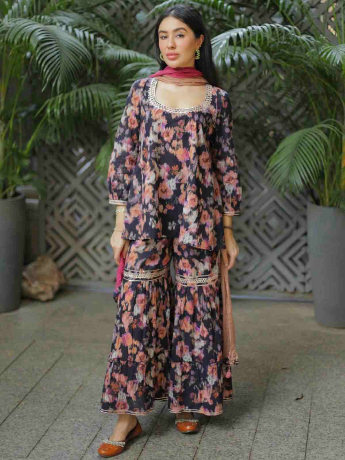 Blue Masakali Sharara Suit