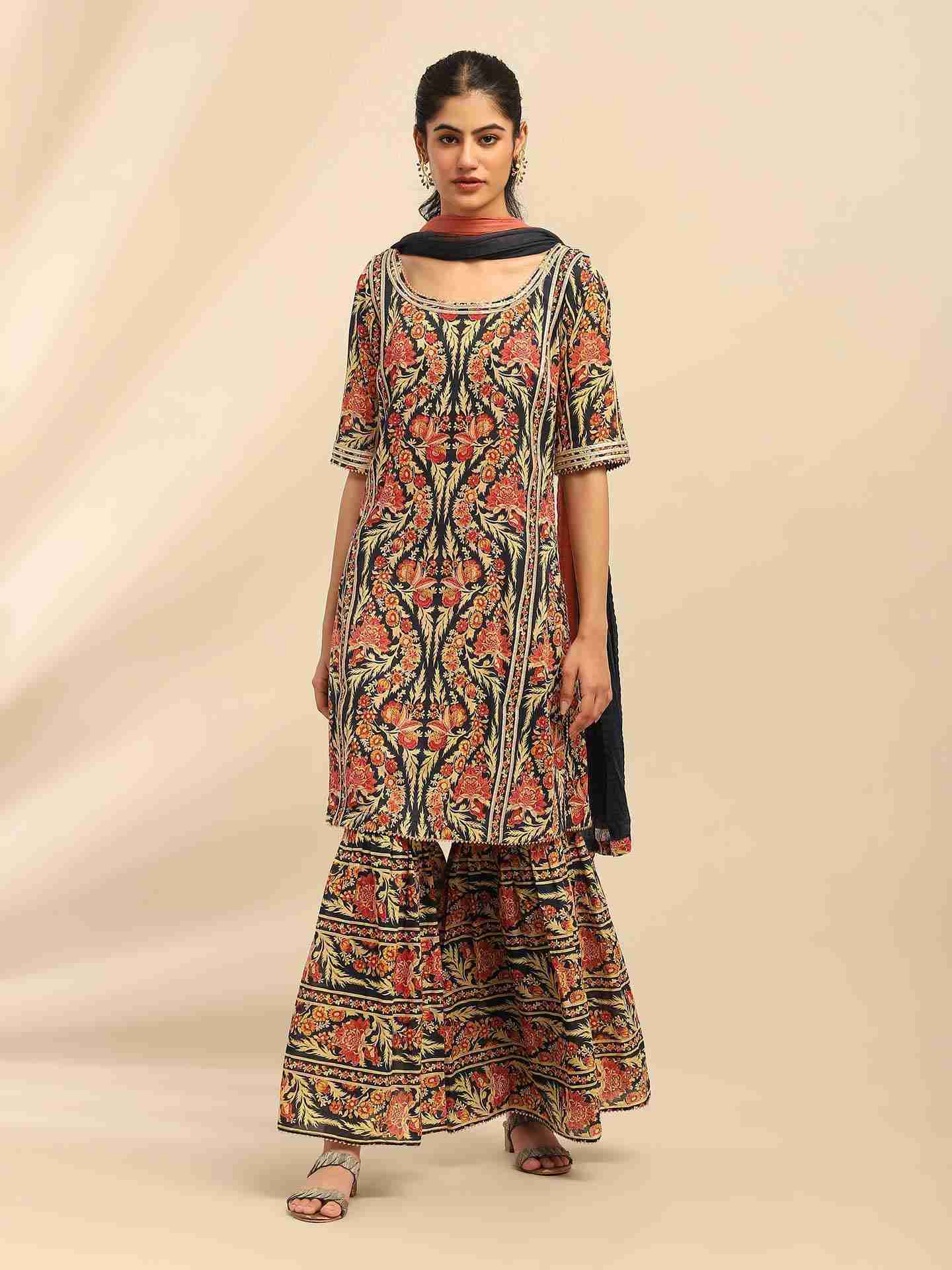 Black Nur Sharara Suit Set