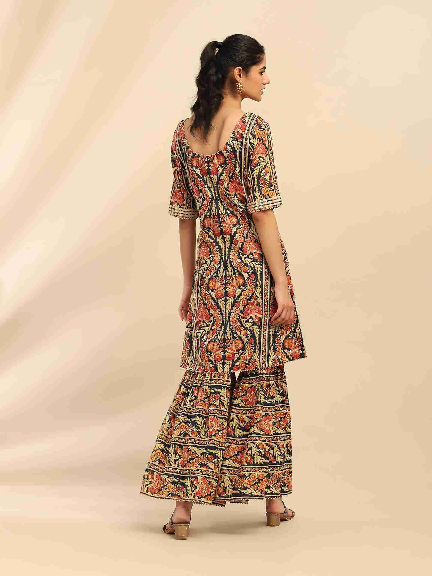 Black Nur Sharara Suit Set