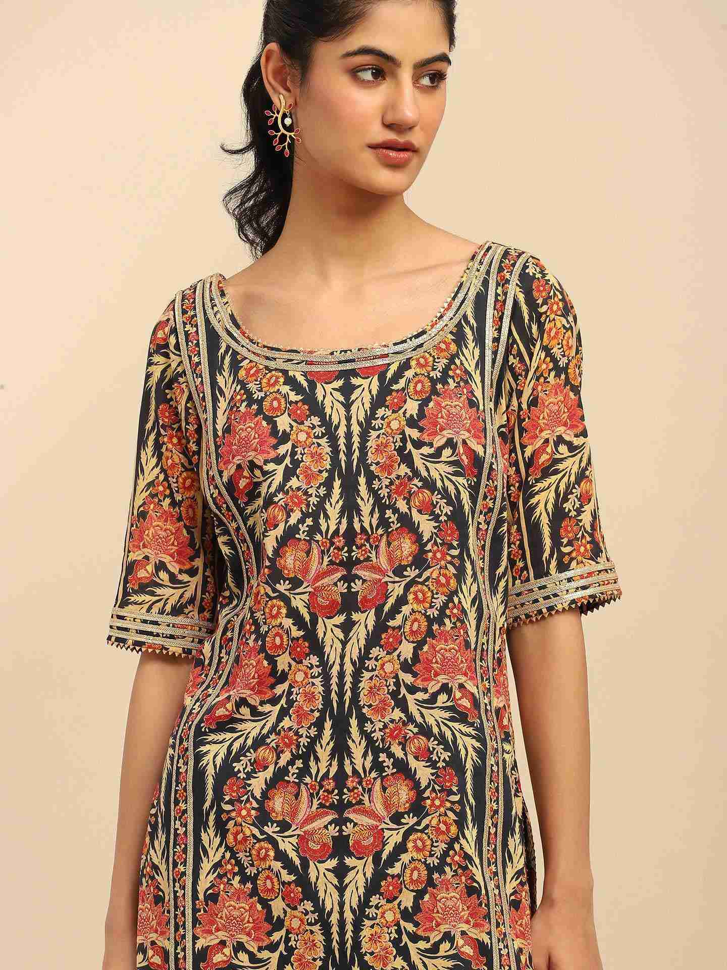 Black Nur Sharara Suit Set