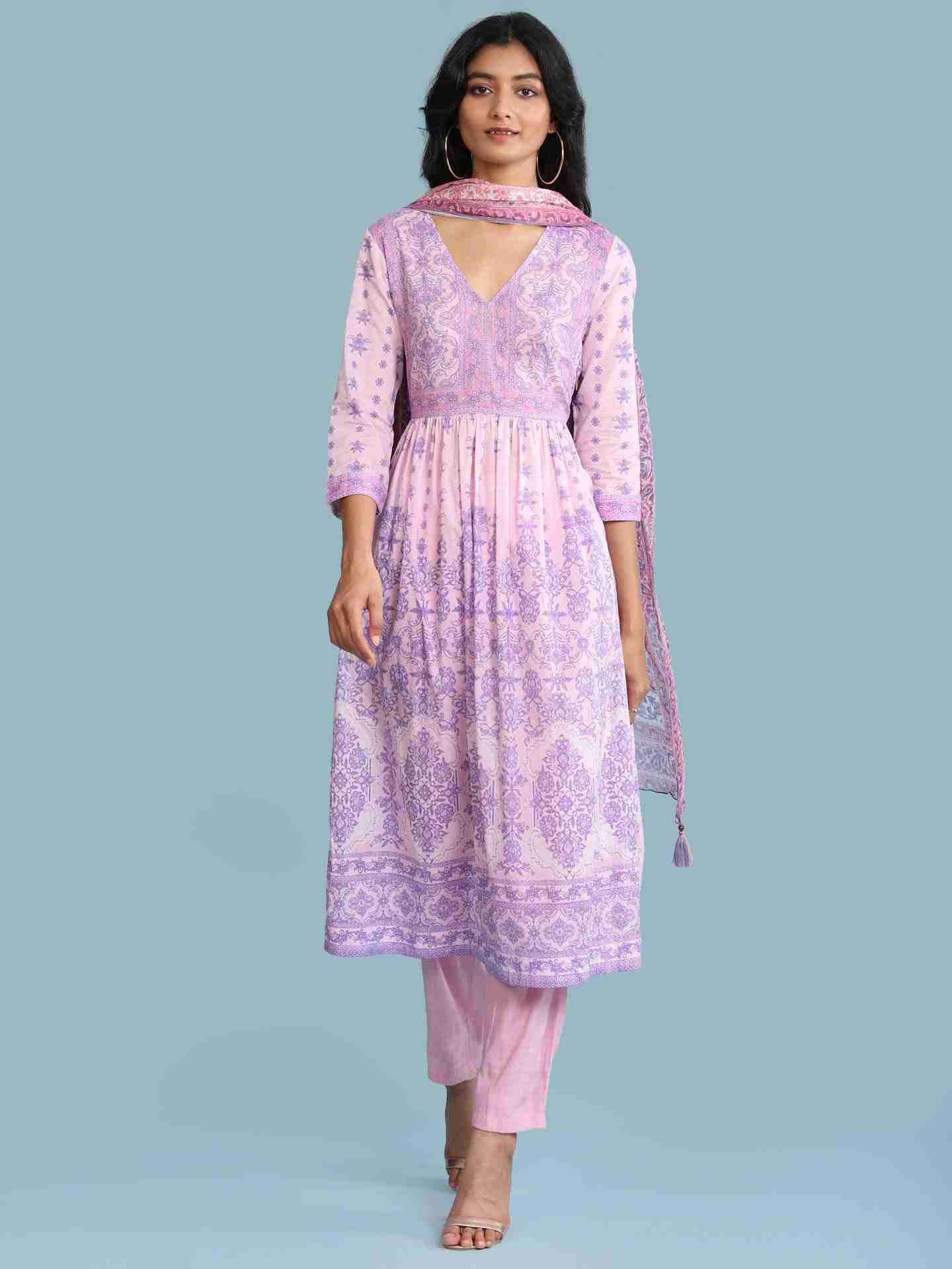 Lavender Tarini Print Suit Set