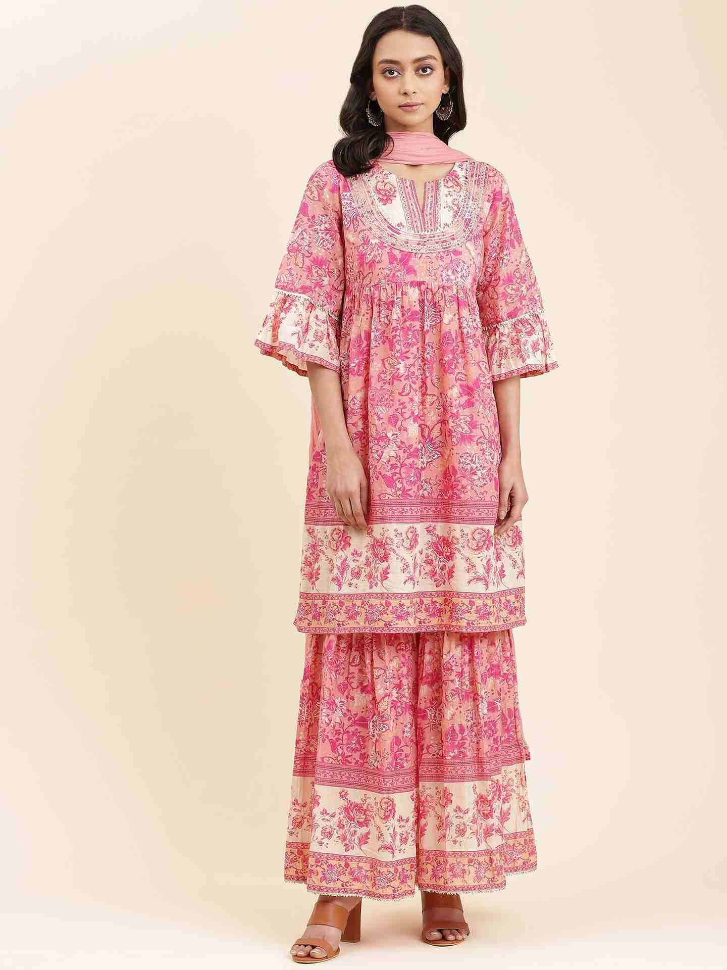 Pink Jalashay Sharara Suit