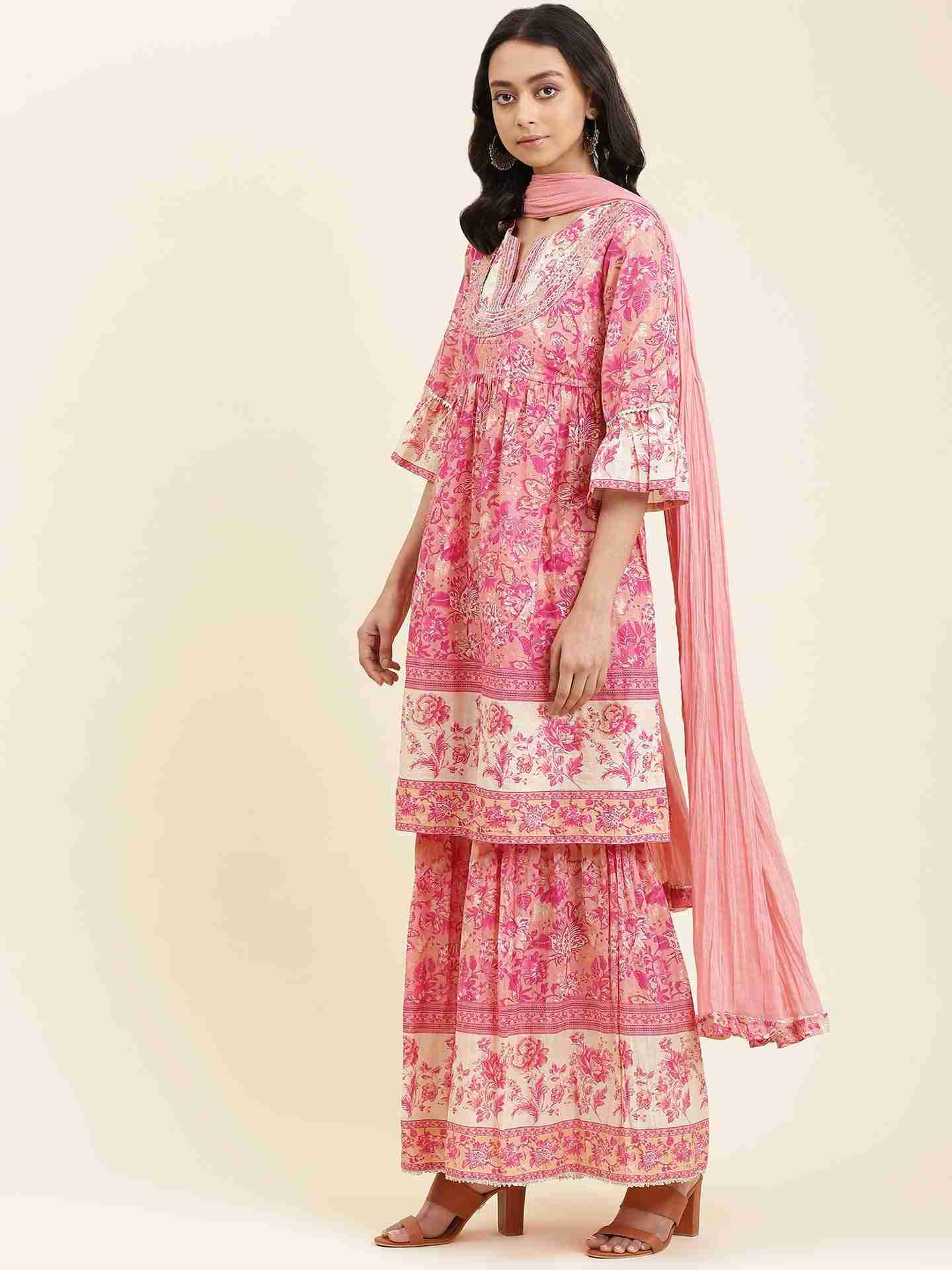 Pink Jalashay Sharara Suit