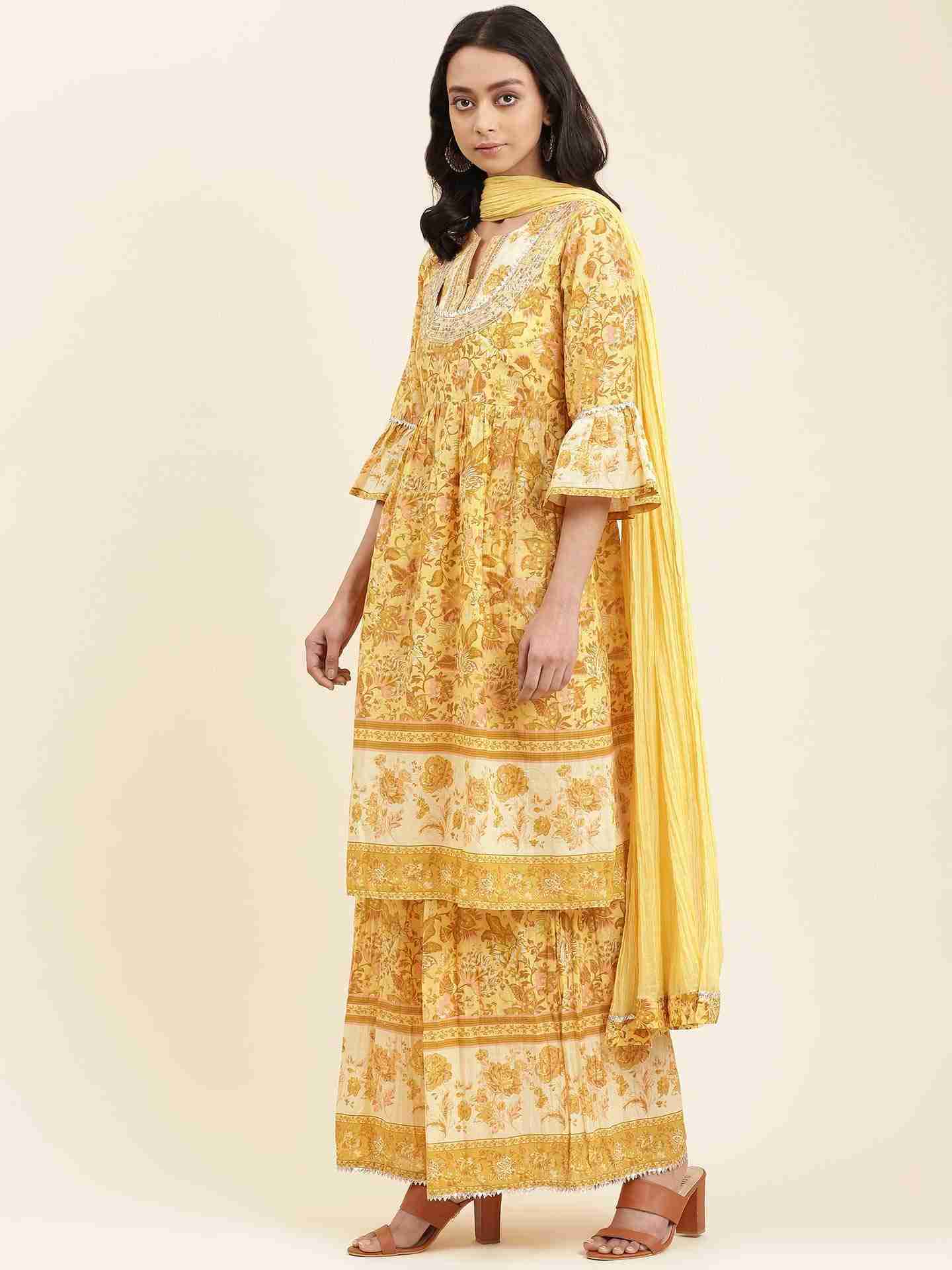 Yellow Jalashay Sharara Suit