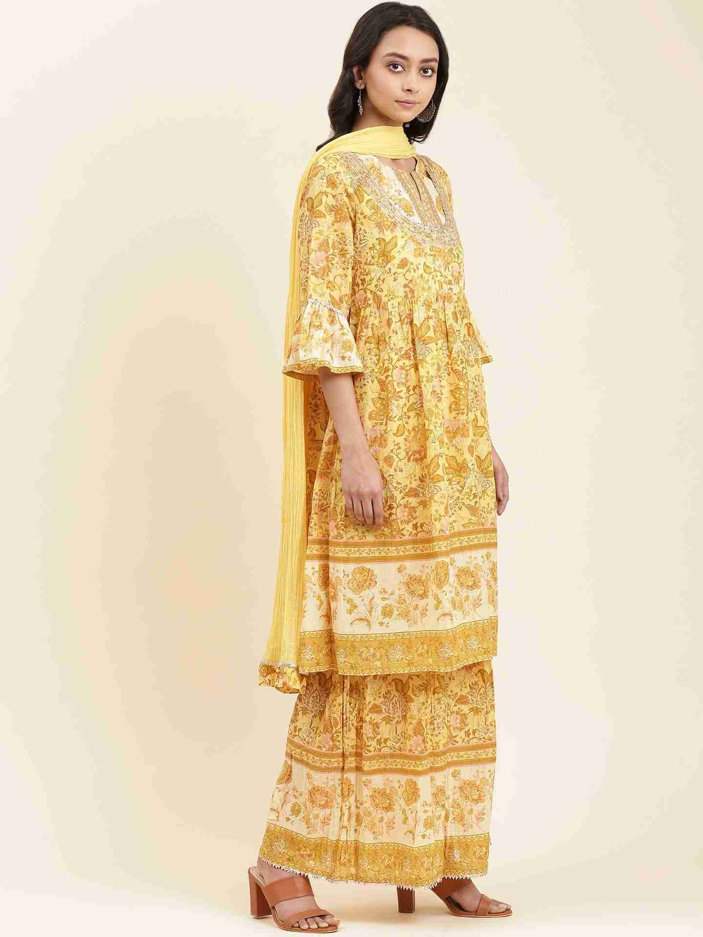 Yellow Jalashay Sharara Suit
