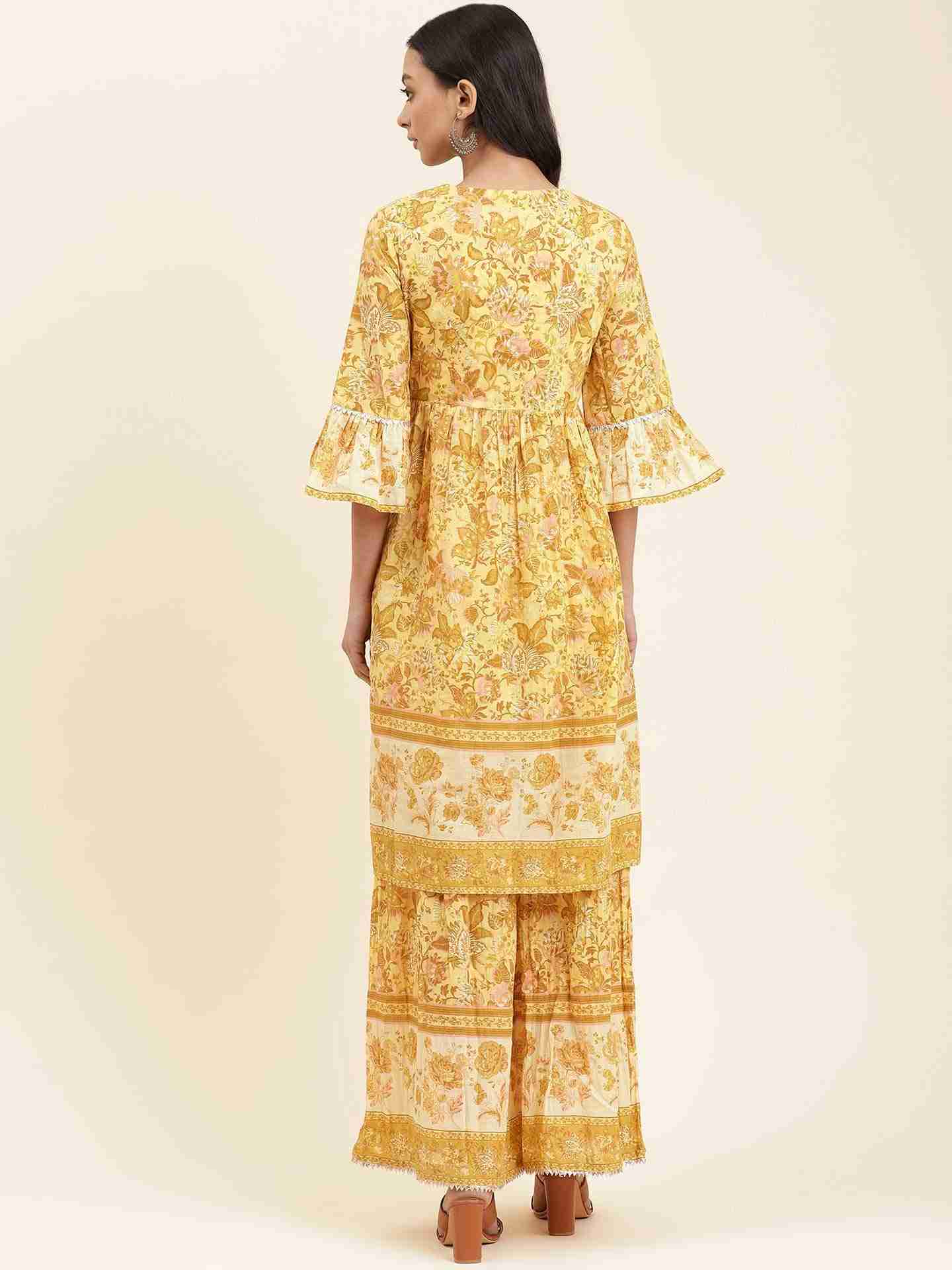 Yellow Jalashay Sharara Suit