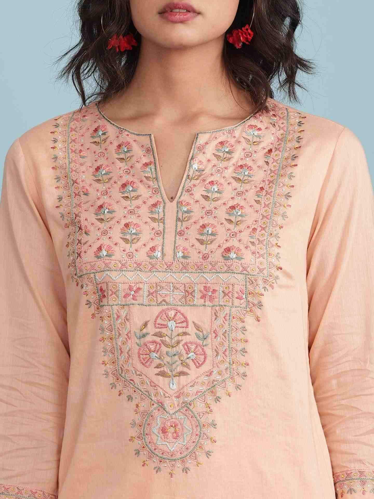 Peach Nirupa Solid Suit Set