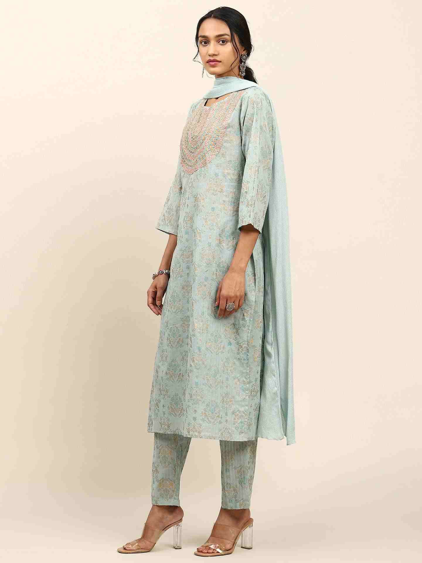 Turquoise Saira Suit Set