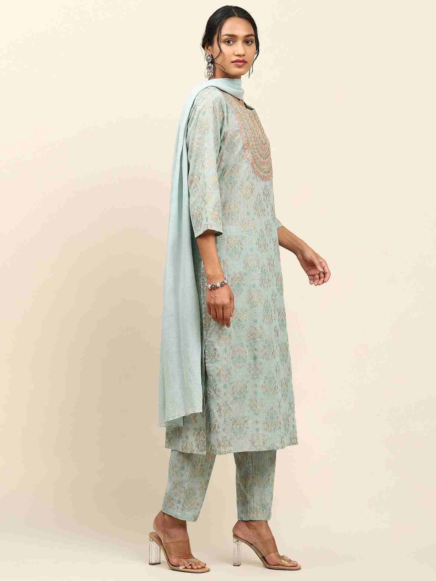 Turquoise Saira Suit Set