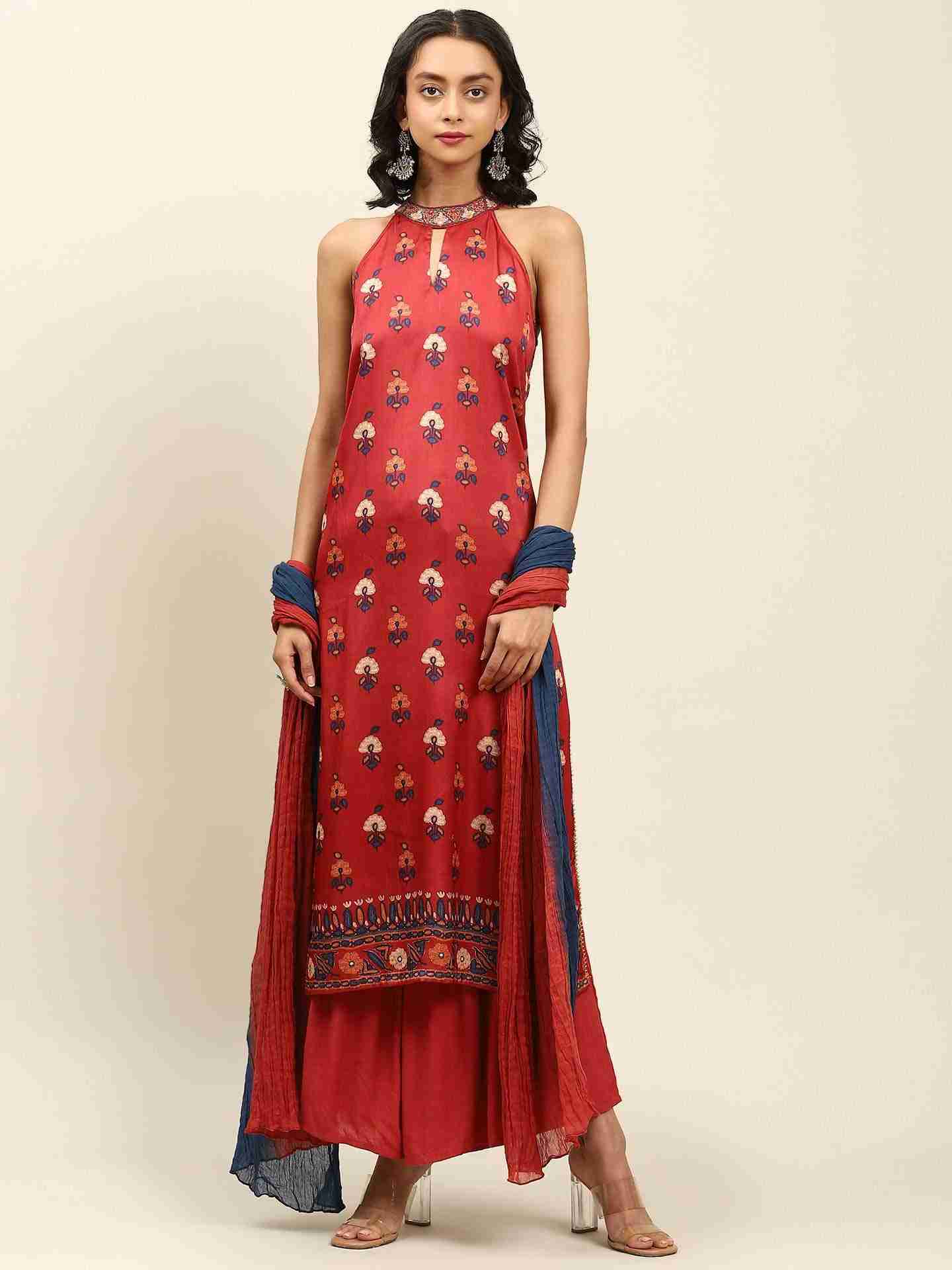 Red Arunima Suit Set