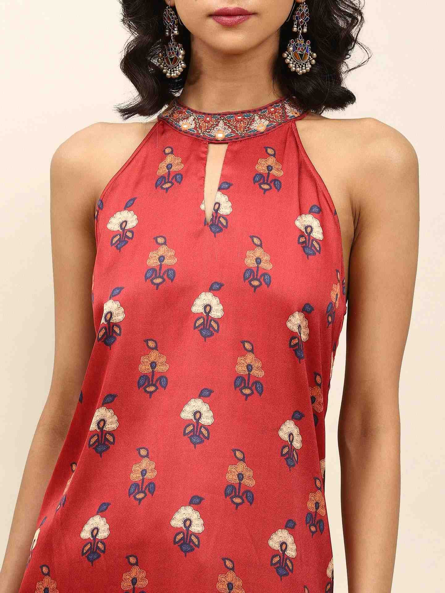 Red Arunima Suit Set