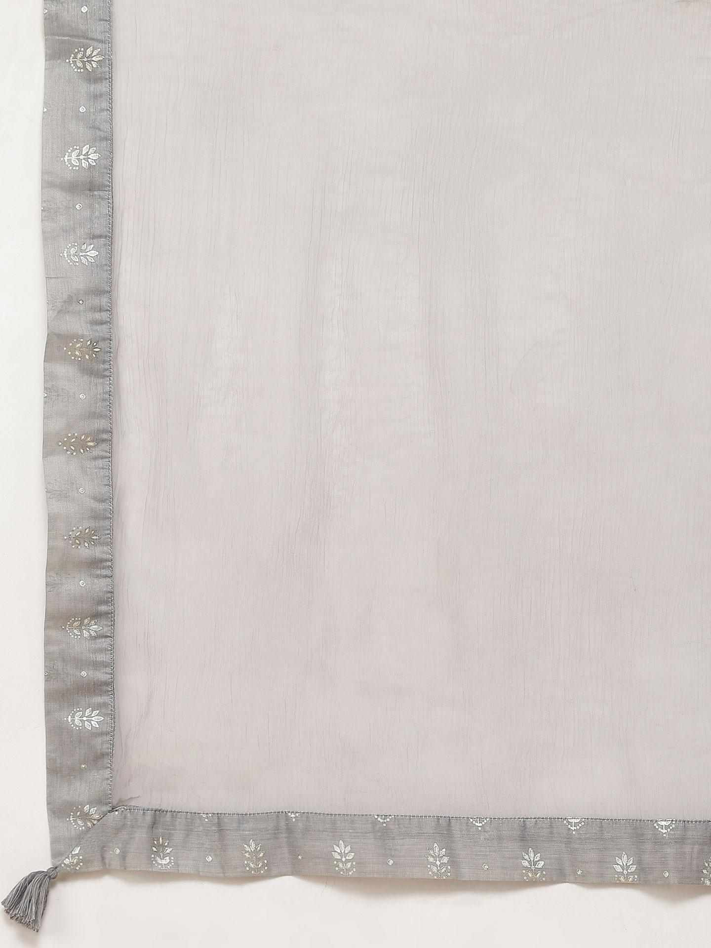 Grey Anonya Anarkali Suit