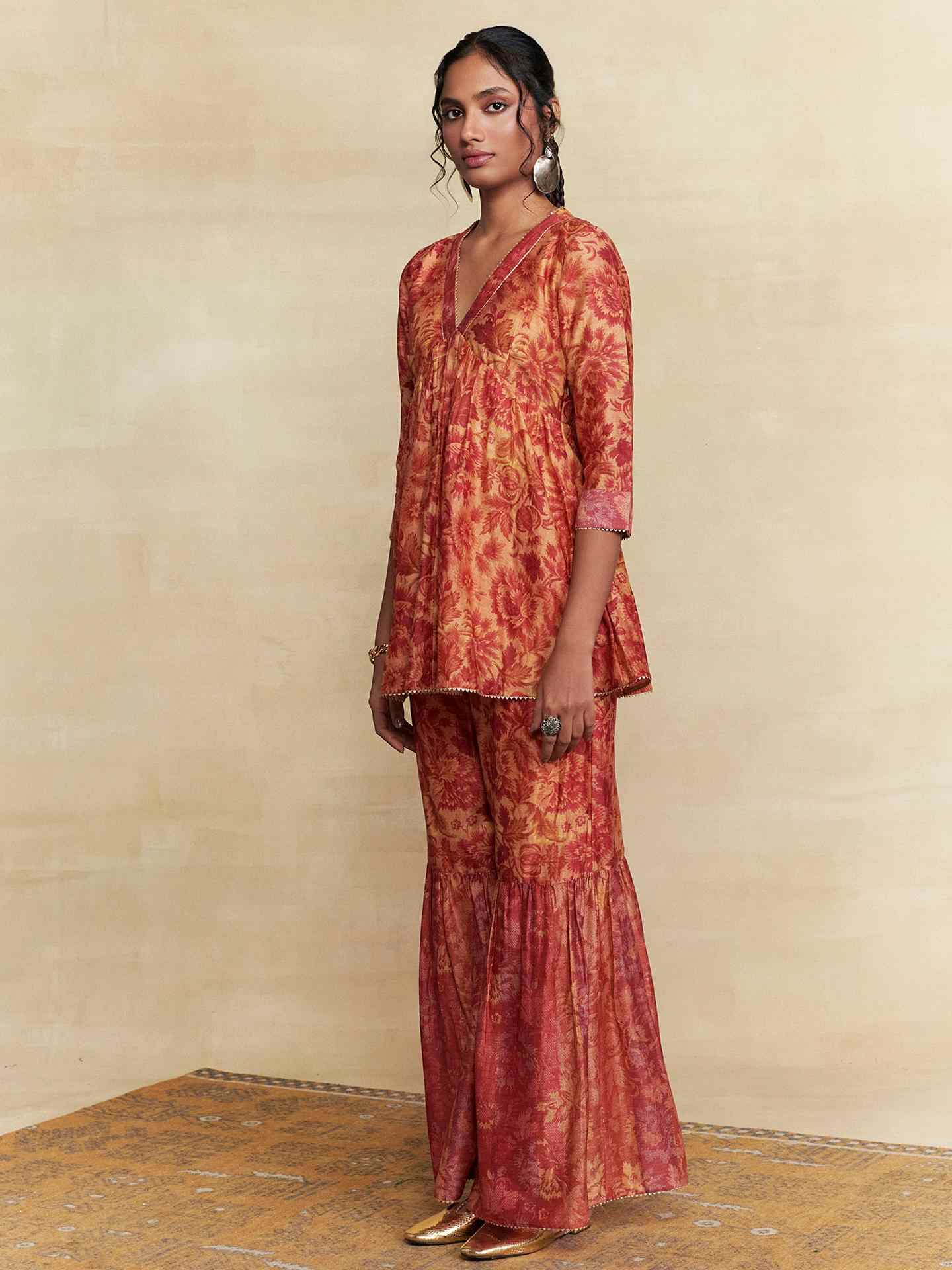 Rust Lavish Loom Suit Set