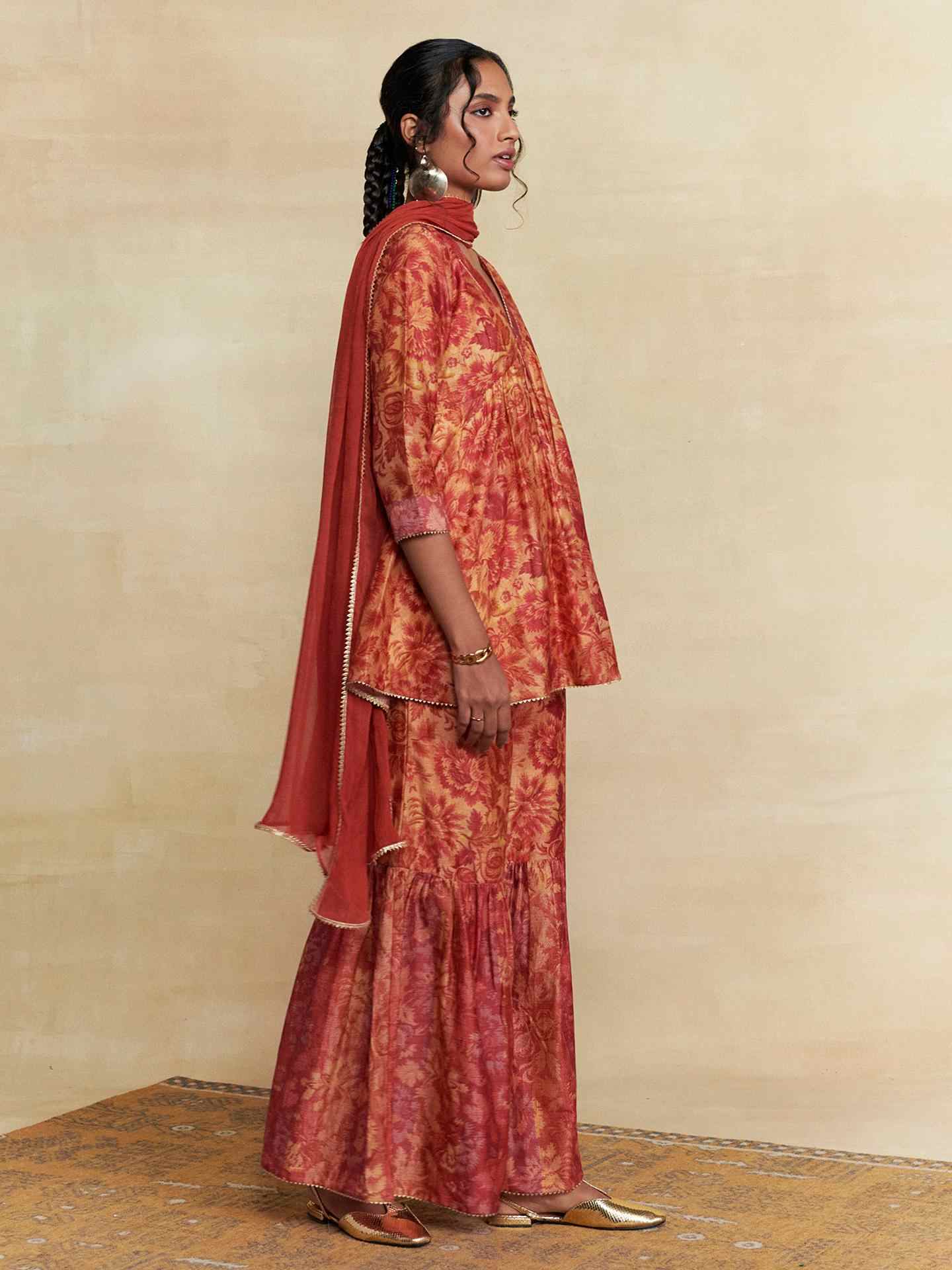 Rust Lavish Loom Suit Set