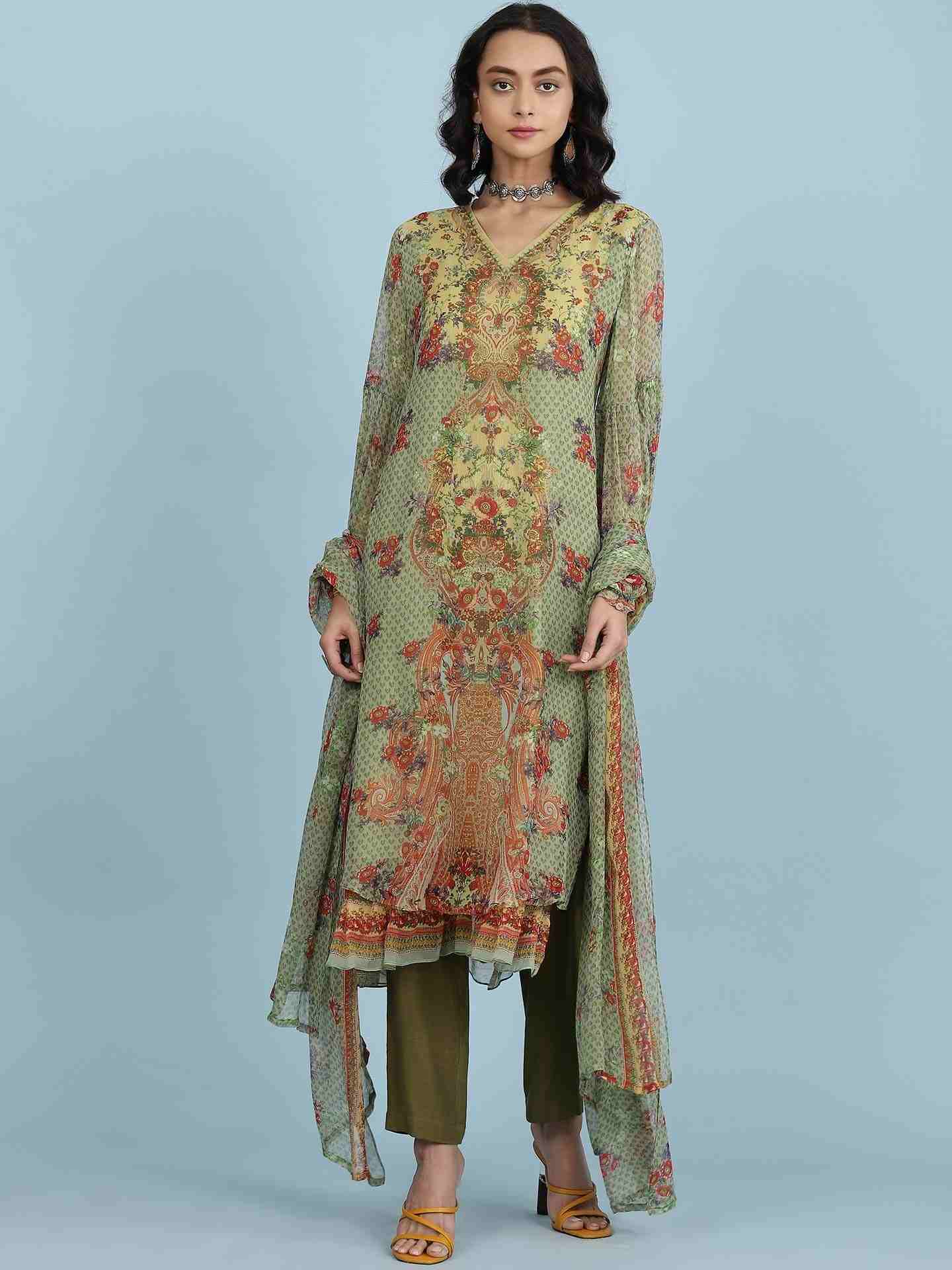 Green Malhar Suit Set