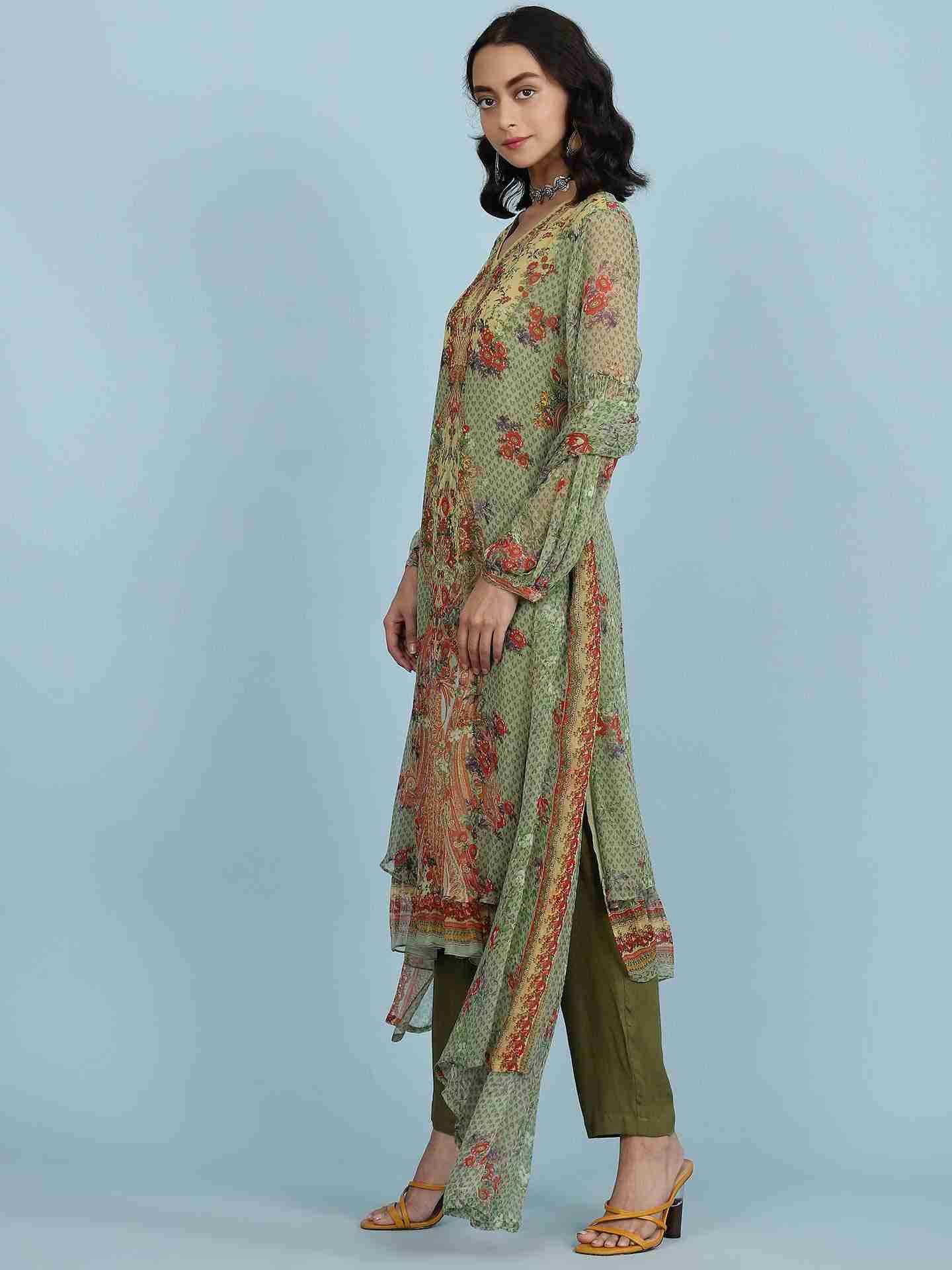 Green Malhar Suit Set