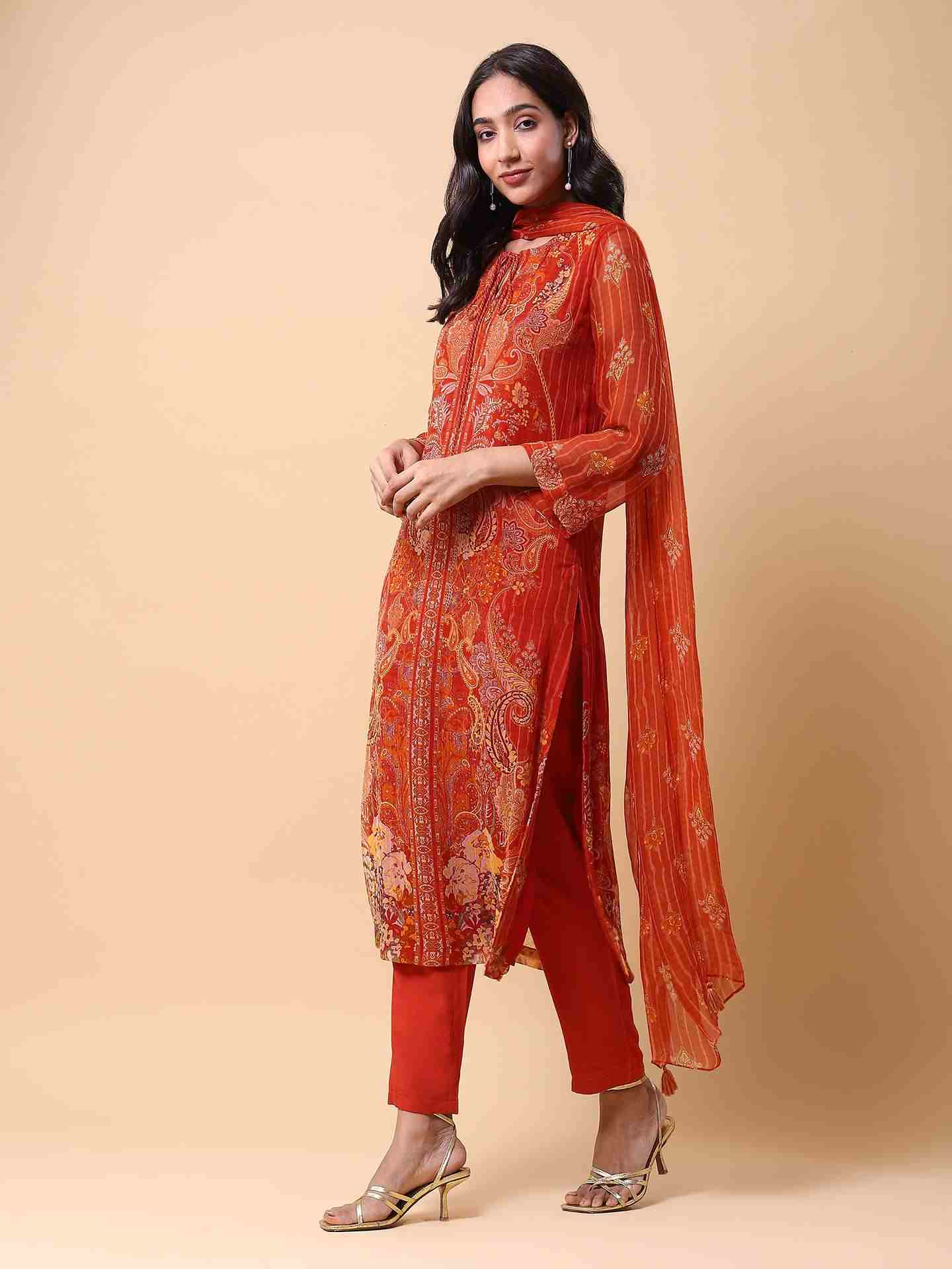 Orange Vrinda Suit Set