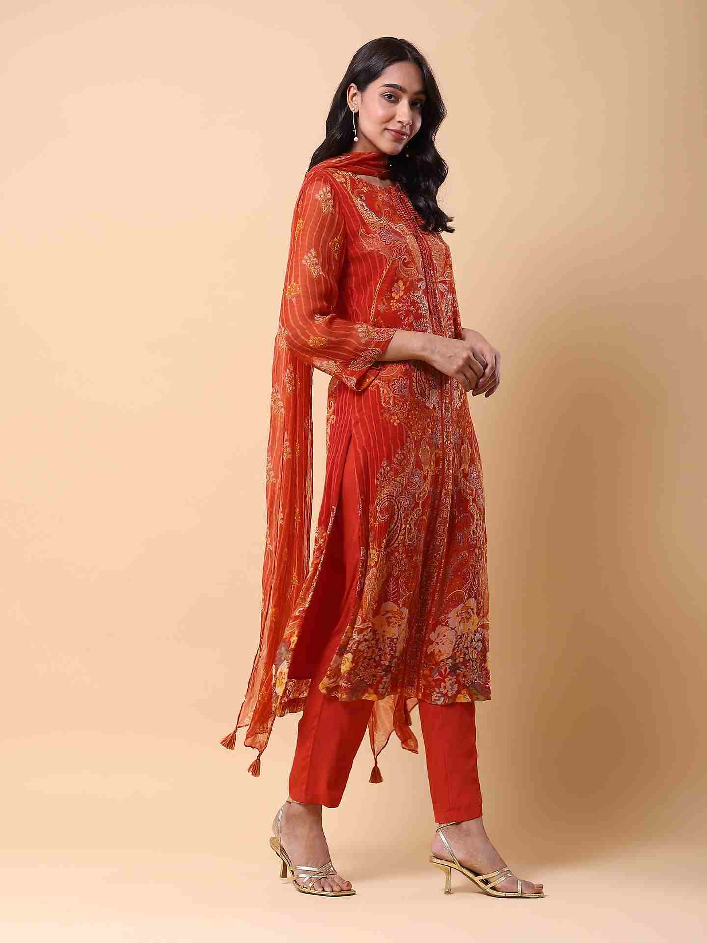 Orange Vrinda Suit Set