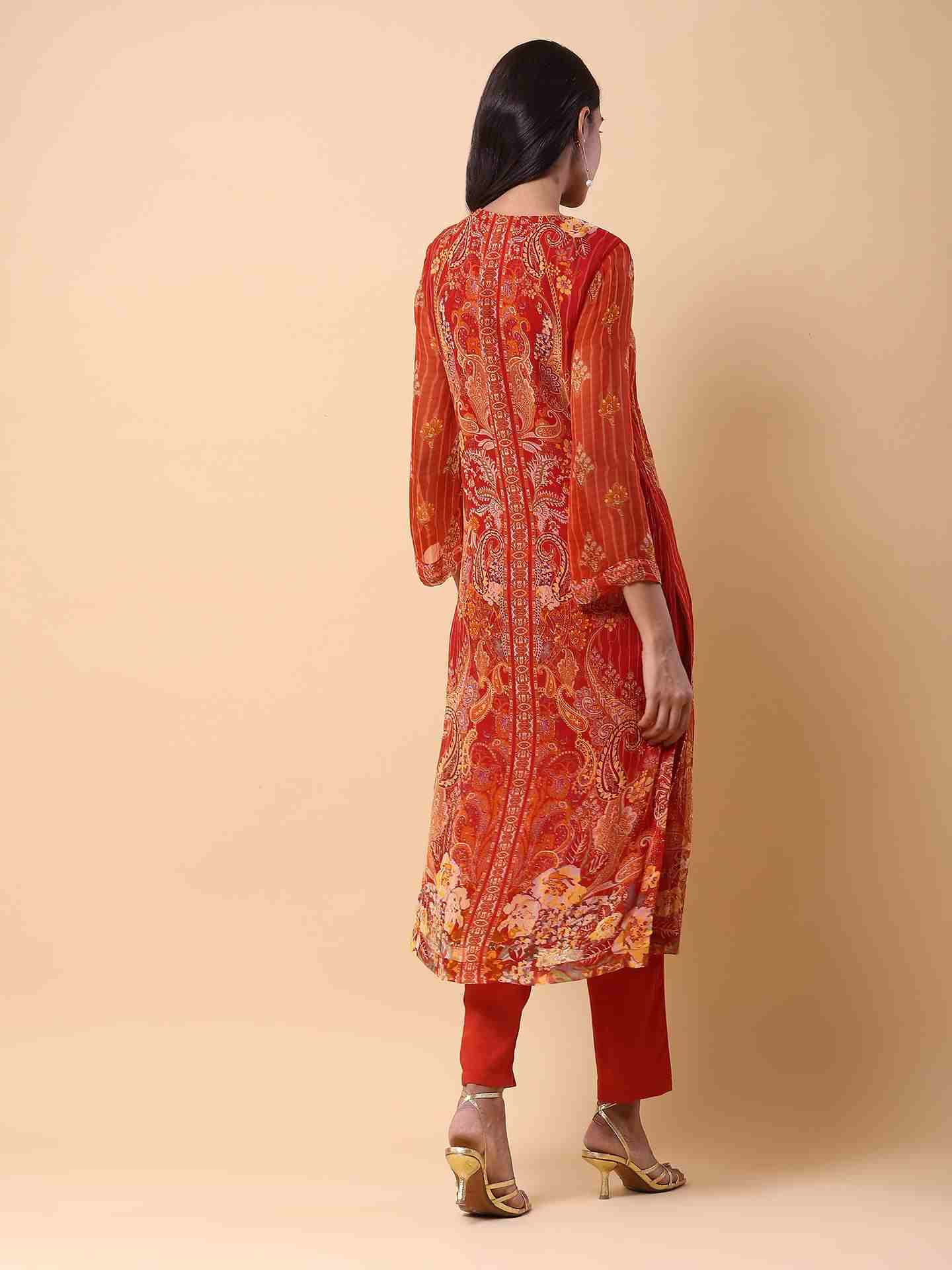 Orange Vrinda Suit Set
