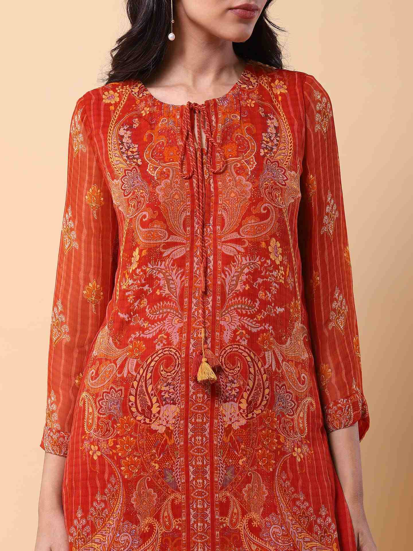 Orange Vrinda Suit Set