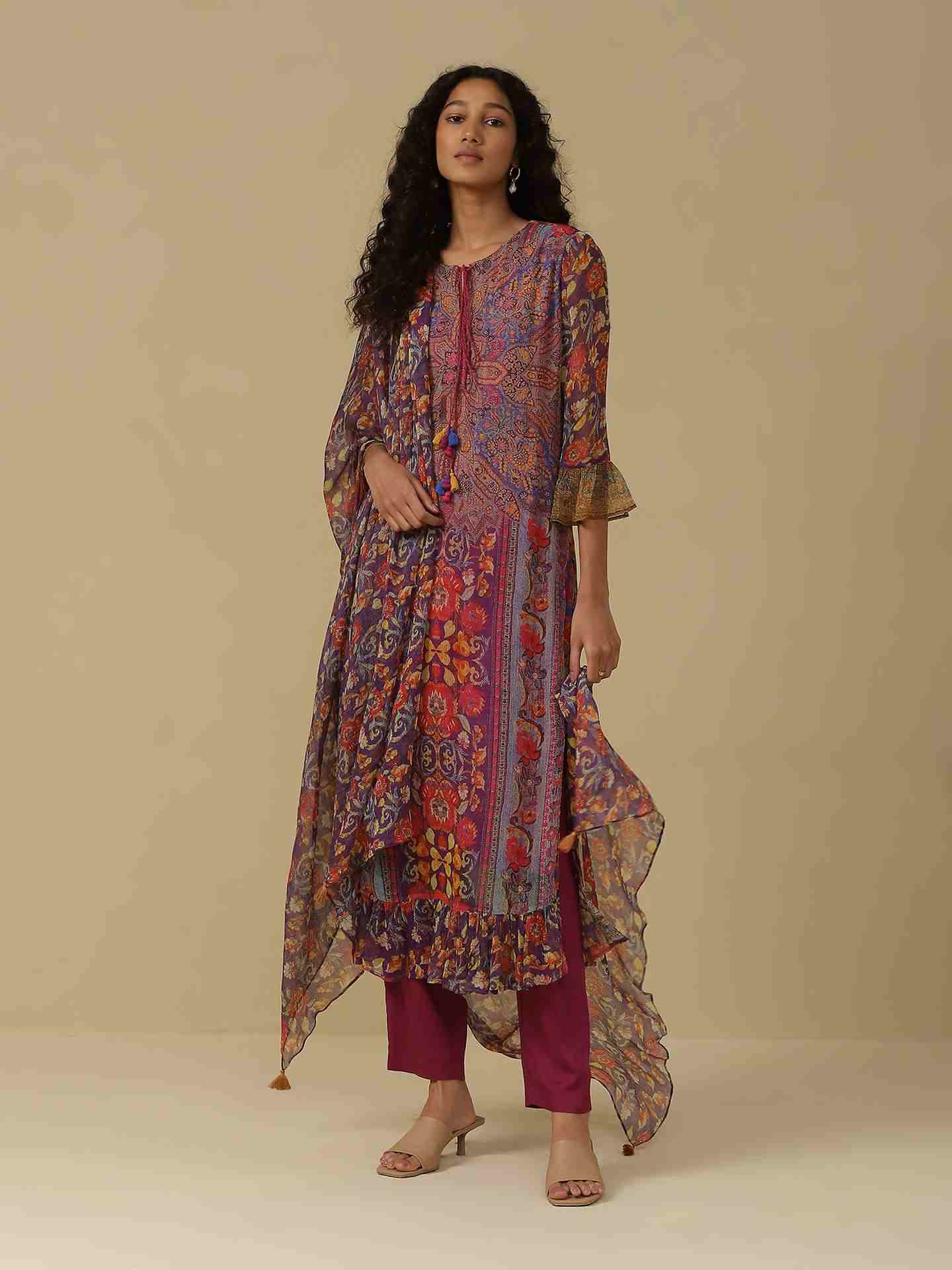 Purple Mogra Suit Set