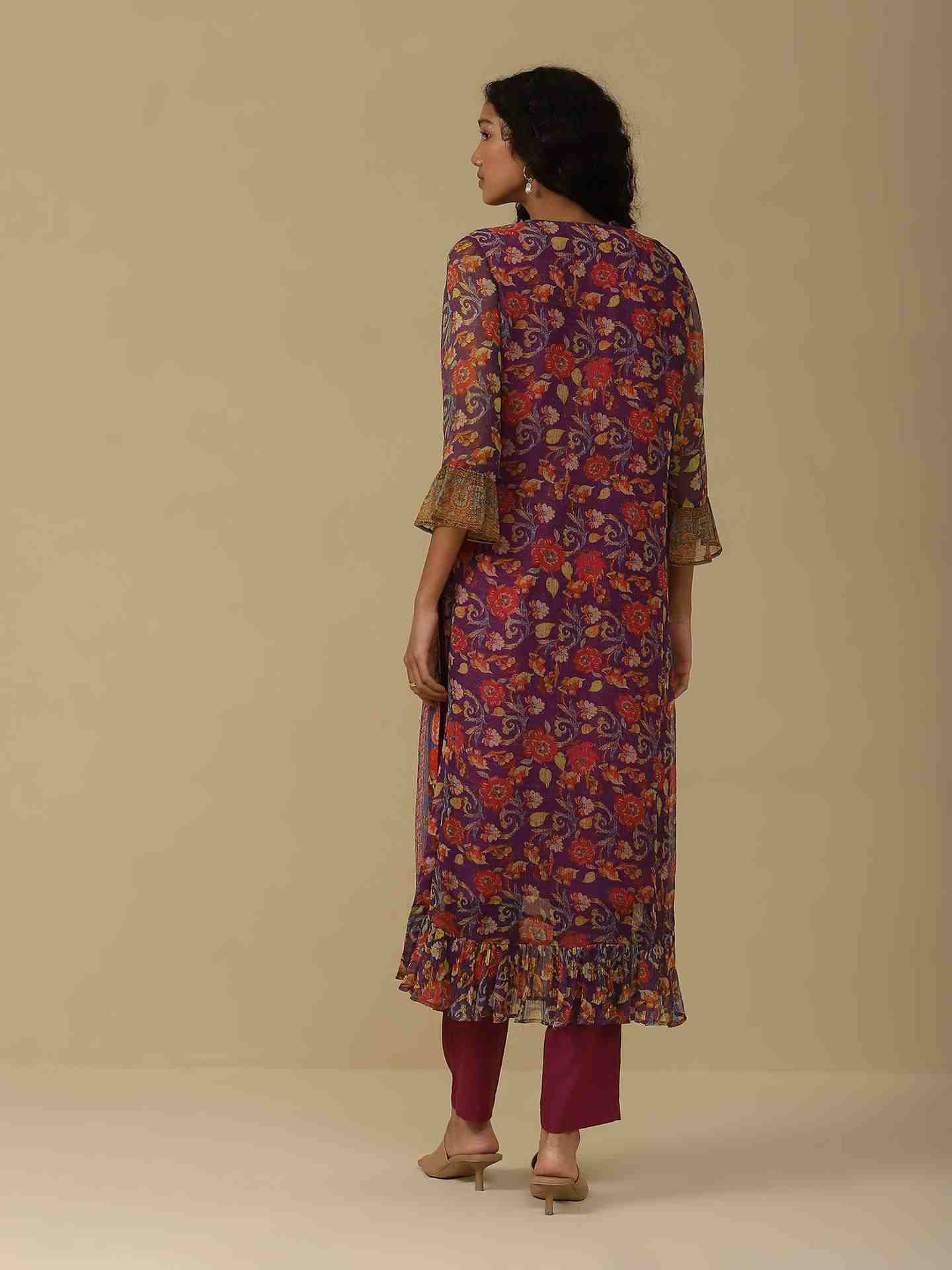 Purple Mogra Suit Set