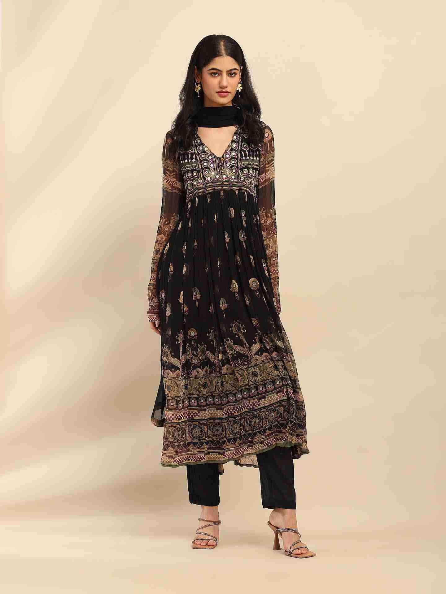 Black Tanishqa Anarkali Suit