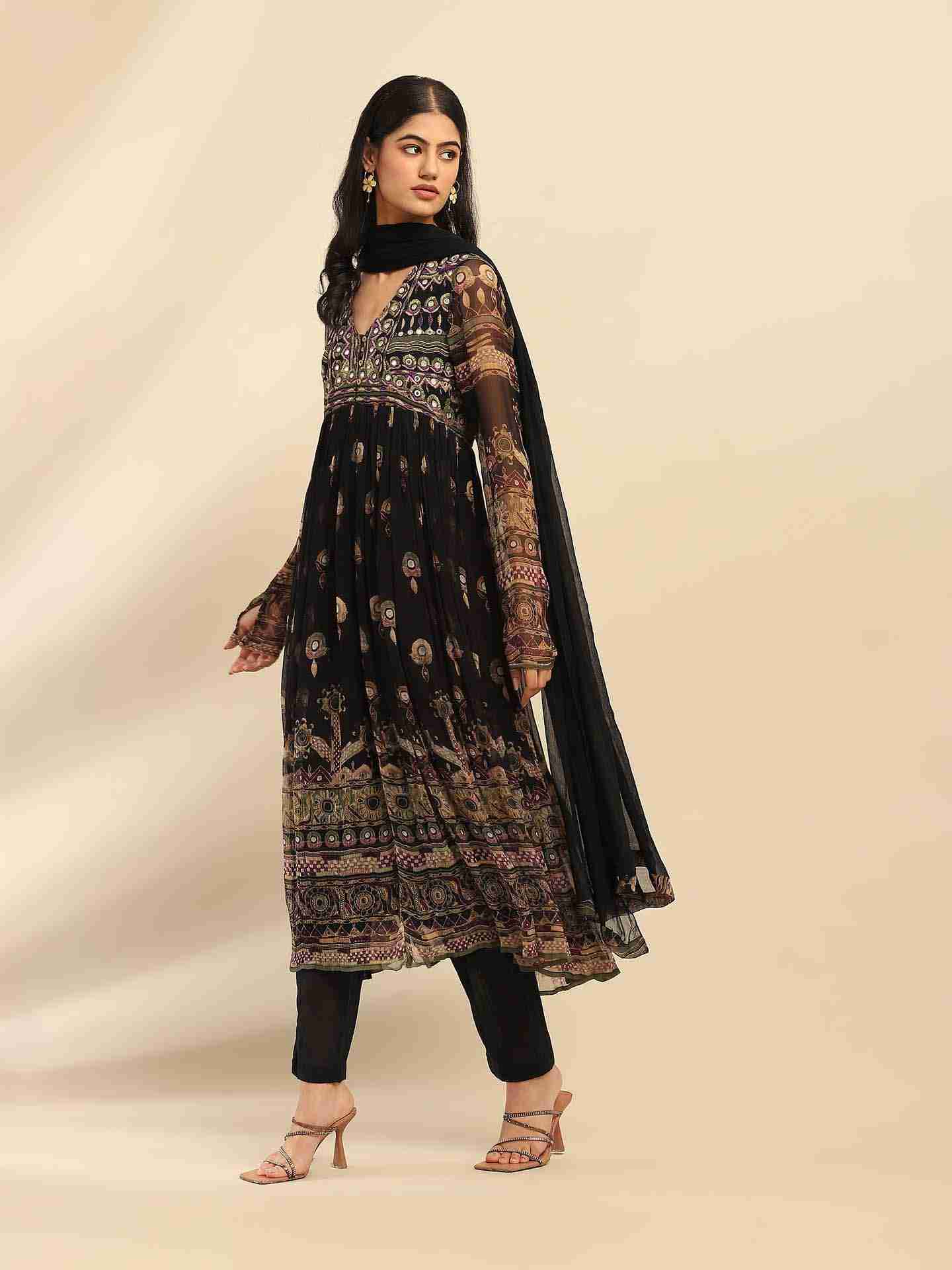 Black Tanishqa Anarkali Suit
