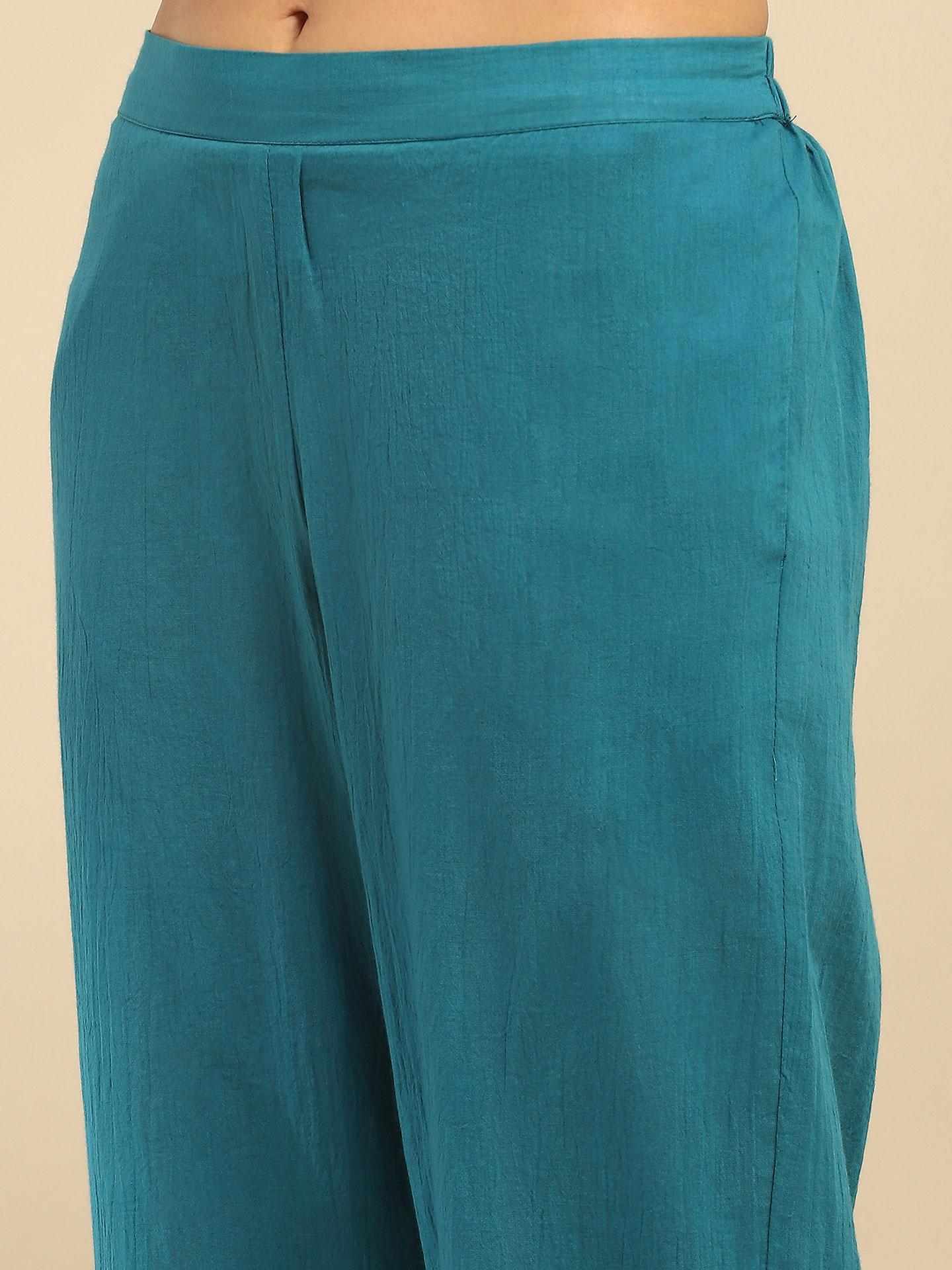 Denim Blue Cashmere Suit Set