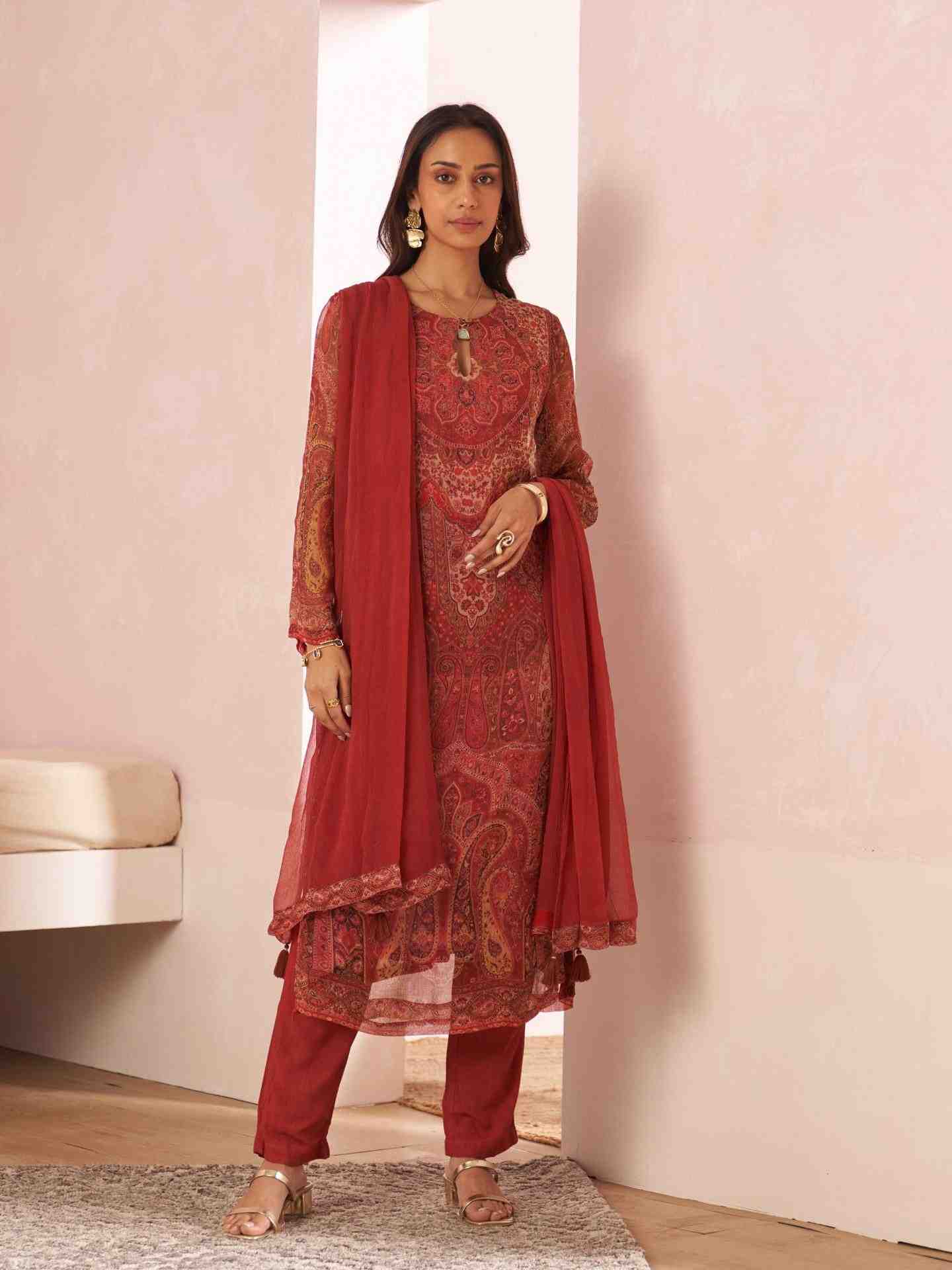 Red Tripti Suit