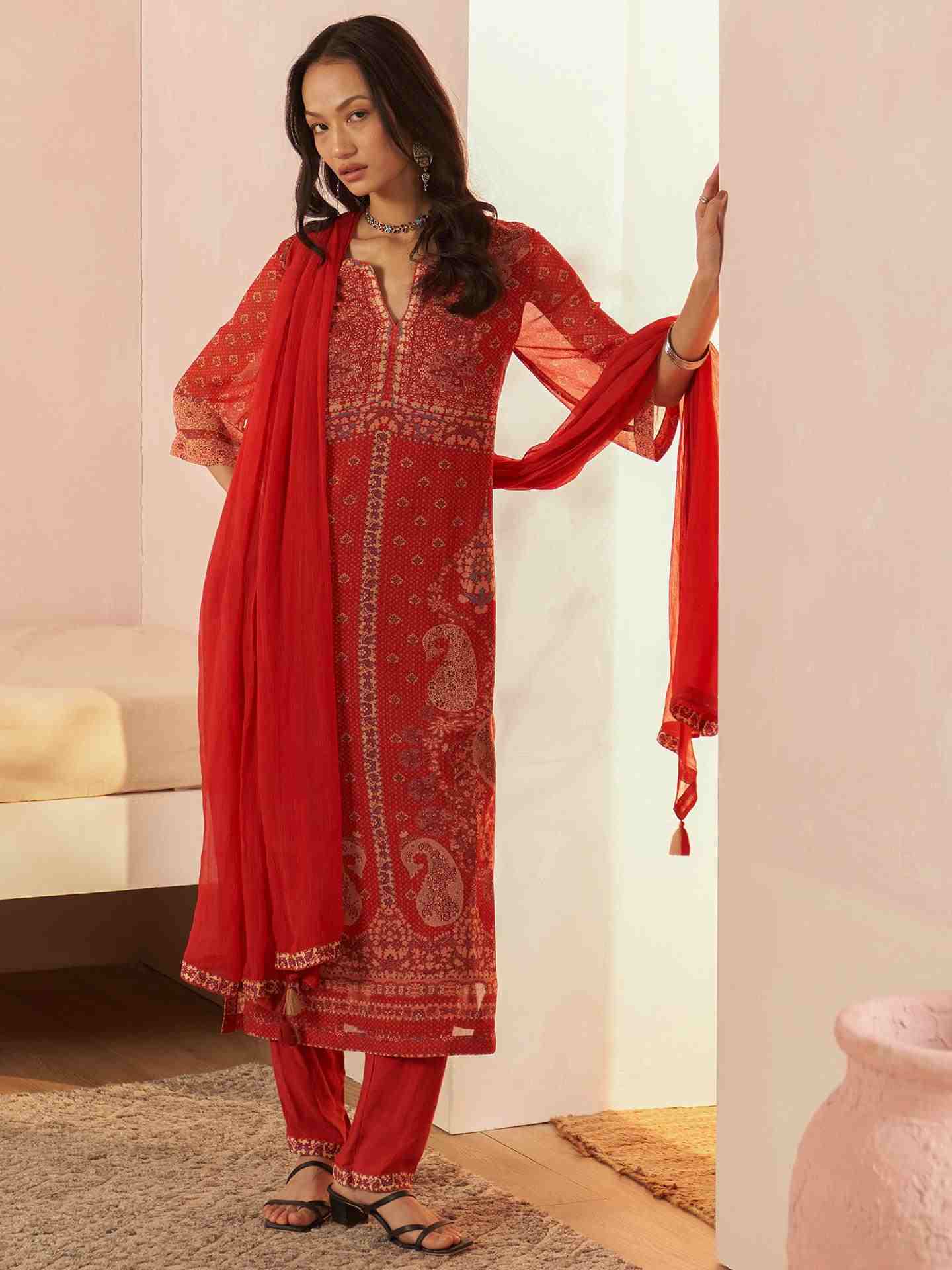 Brick Red Zaira Suit Set