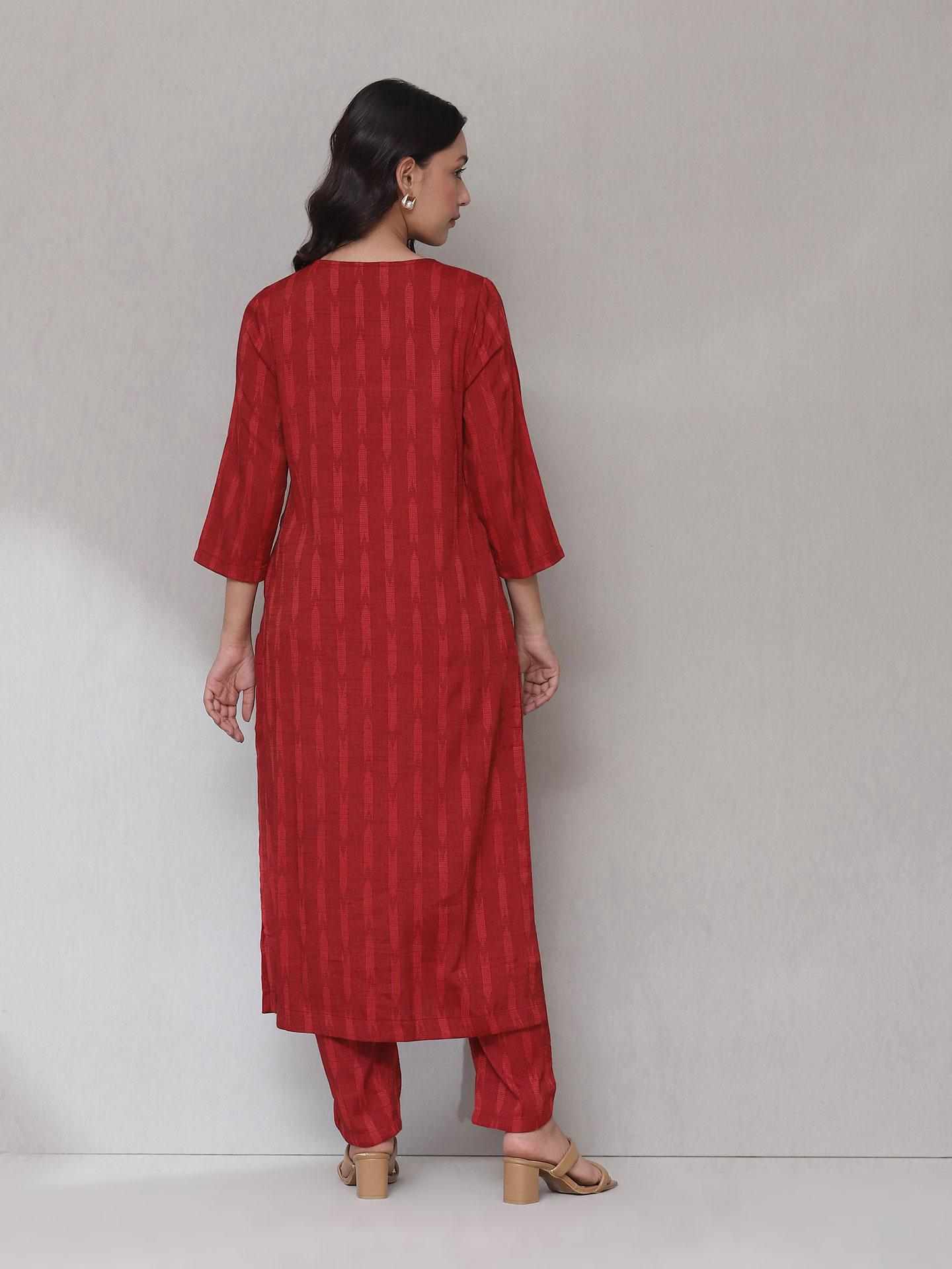Red Zuni Sharara Suit