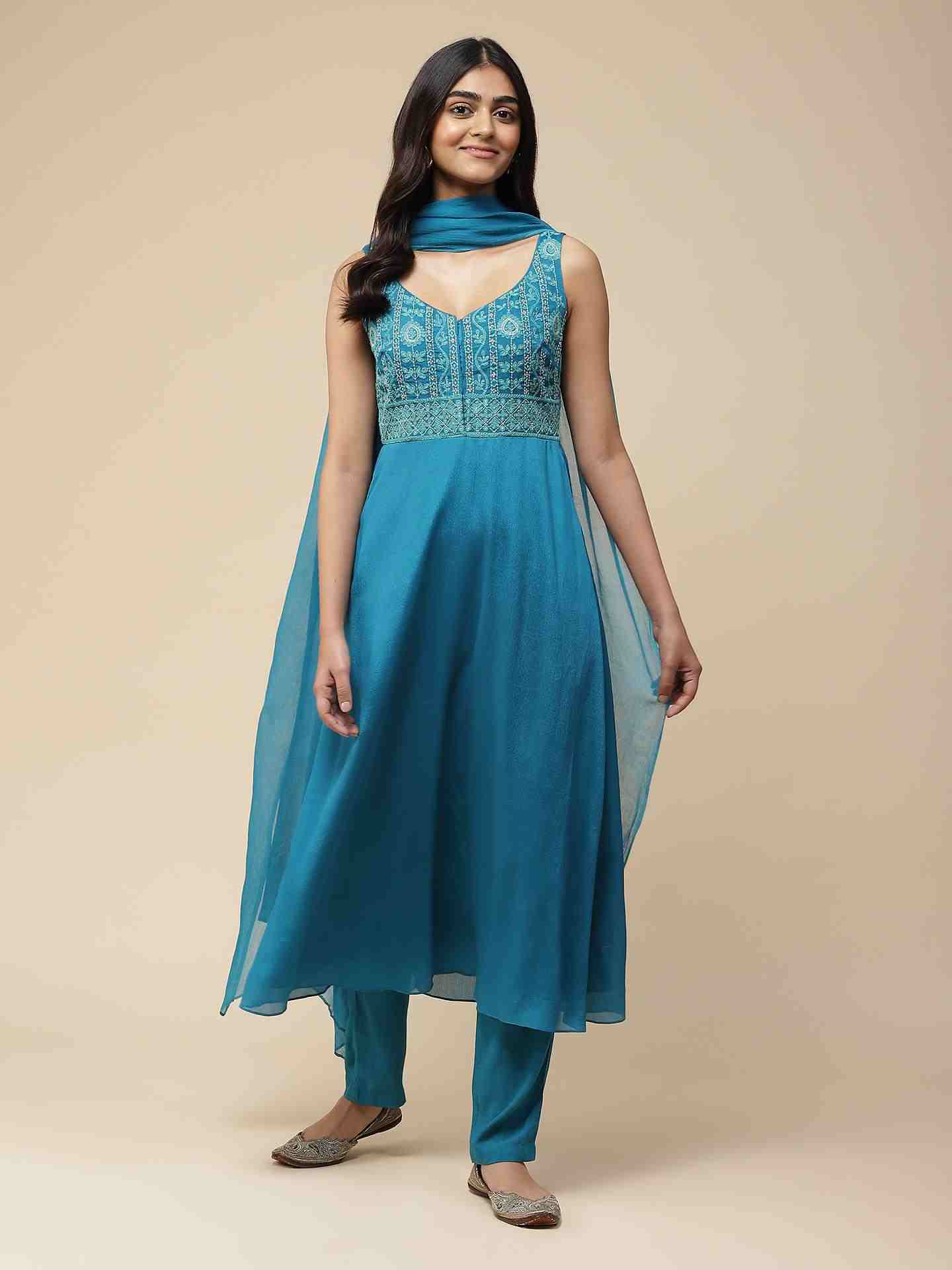 Blue Aayat Anarkali Suit