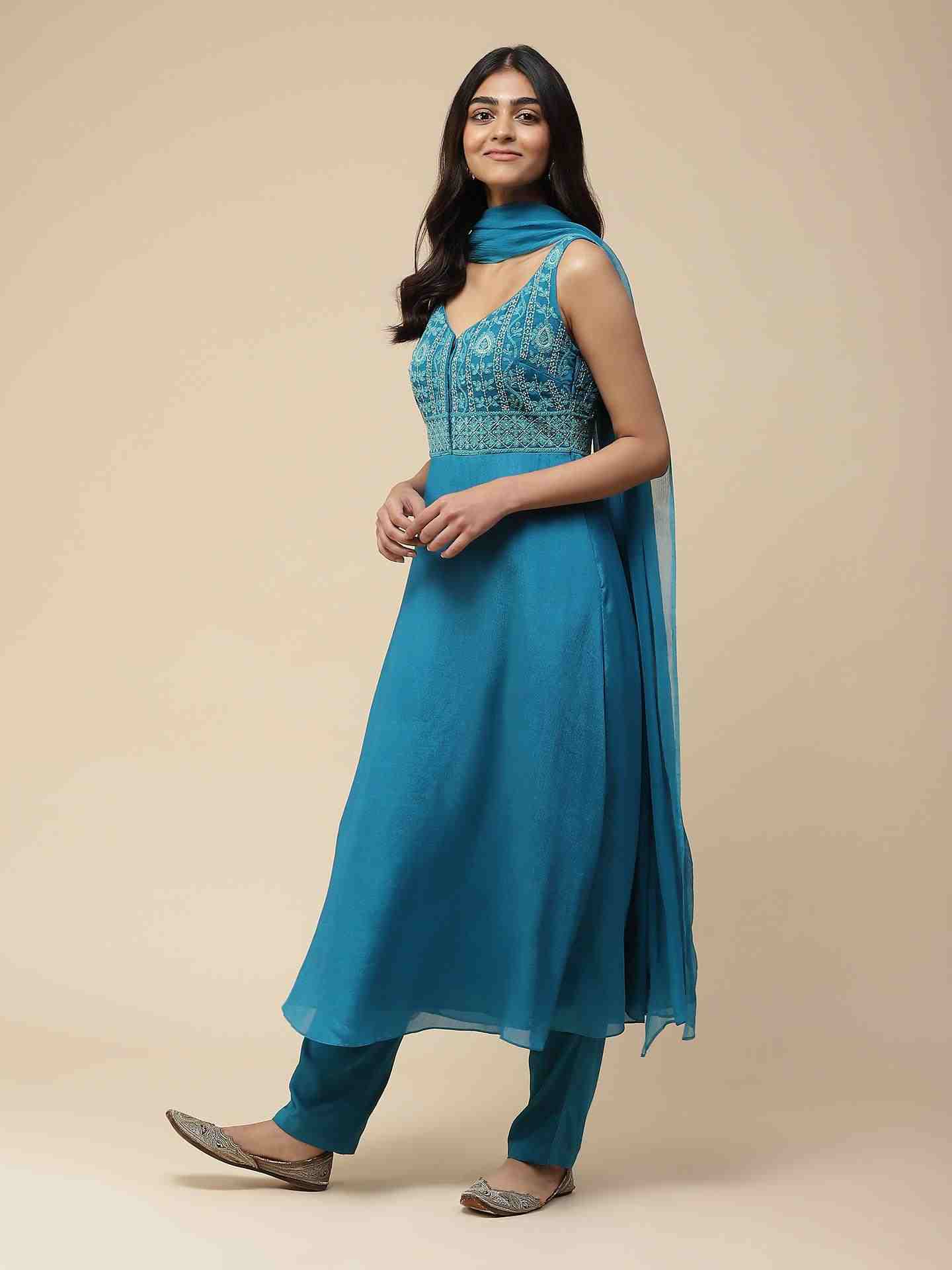 Blue Aayat Anarkali Suit