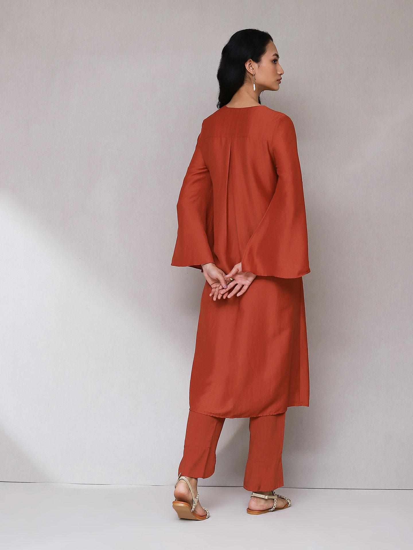Coral Raisa Solid Suit Set