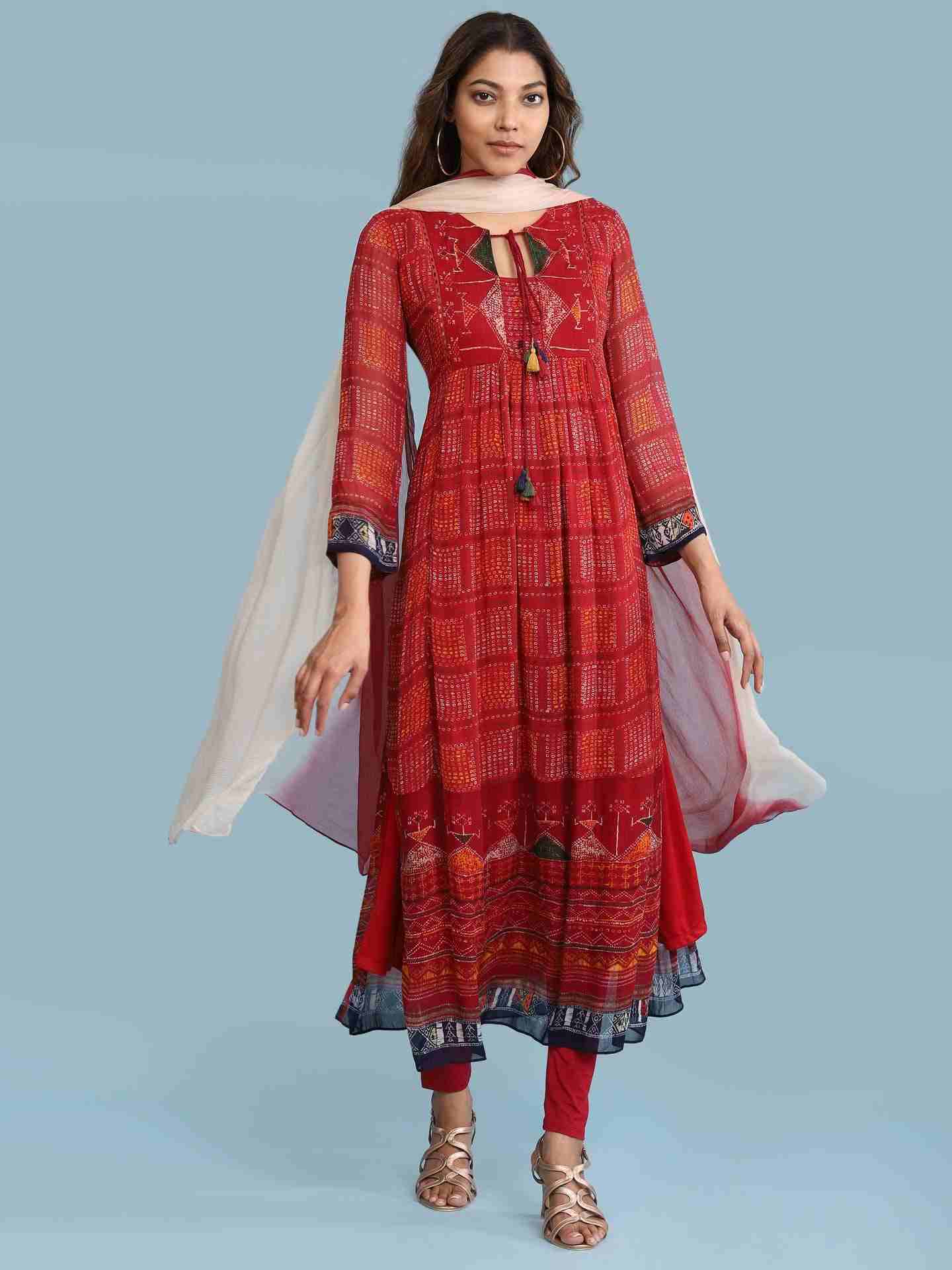Red Bahulika Suit Set