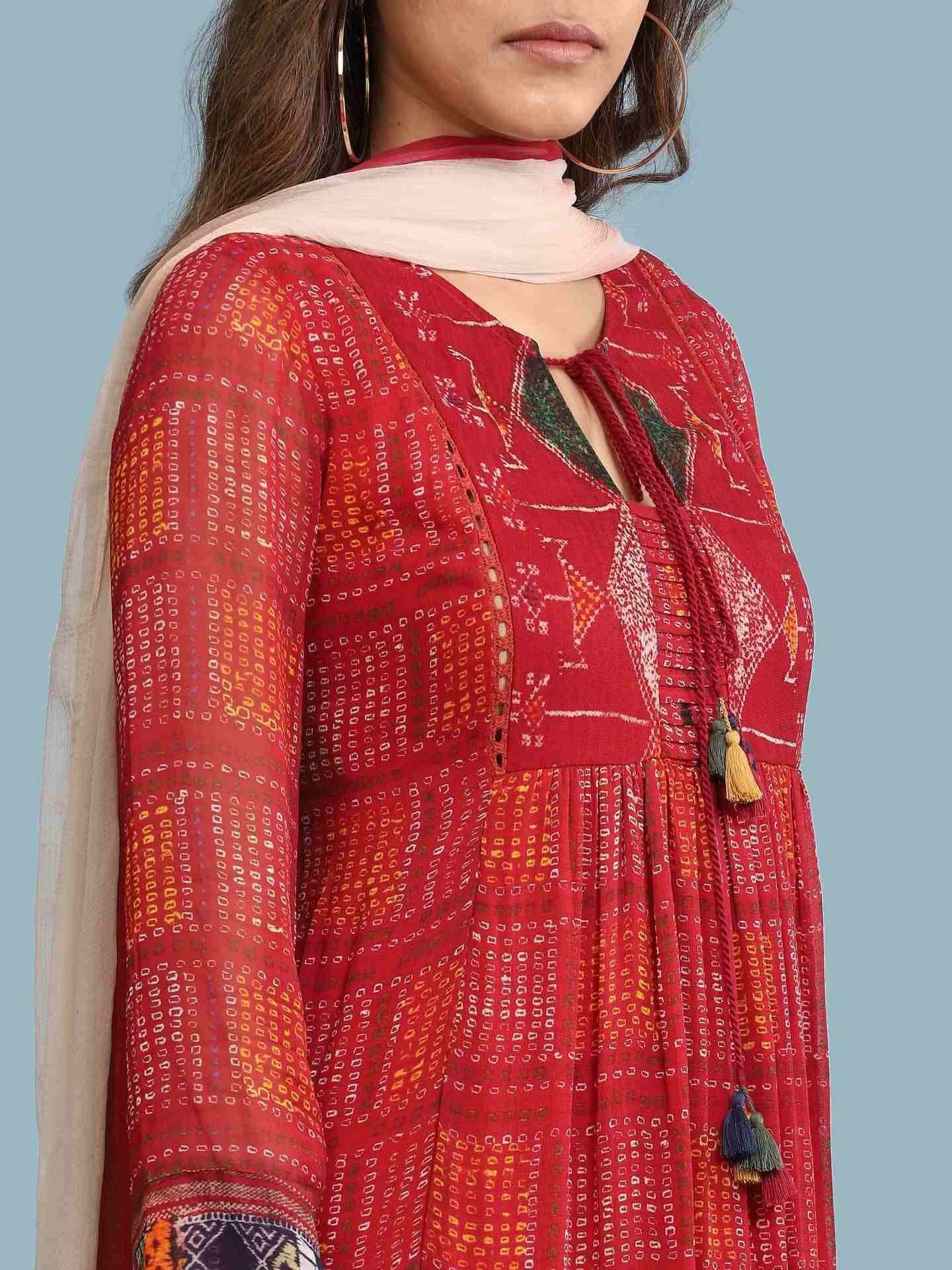 Red Bahulika Suit Set