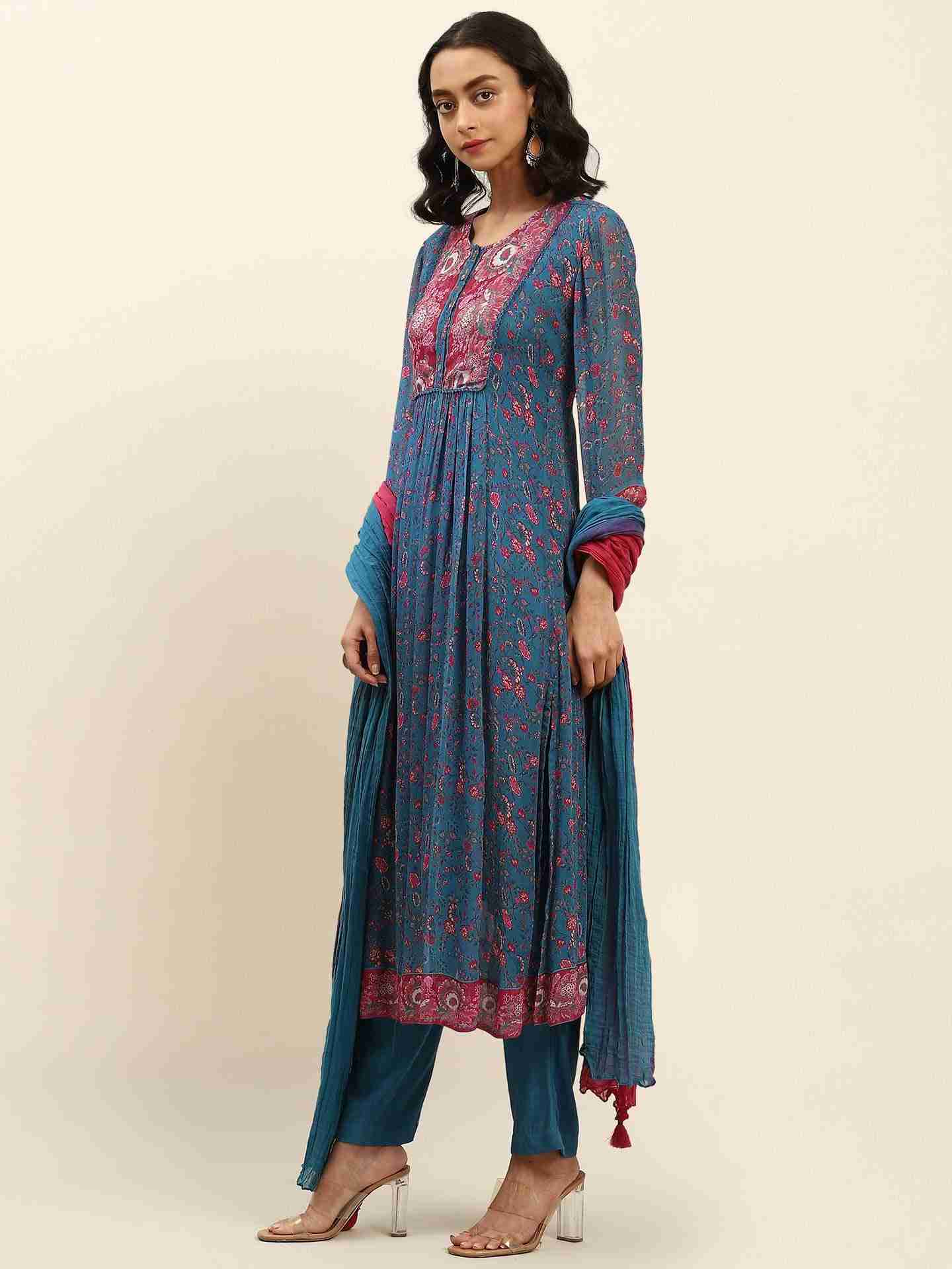 Blue Rosafi Suit Set