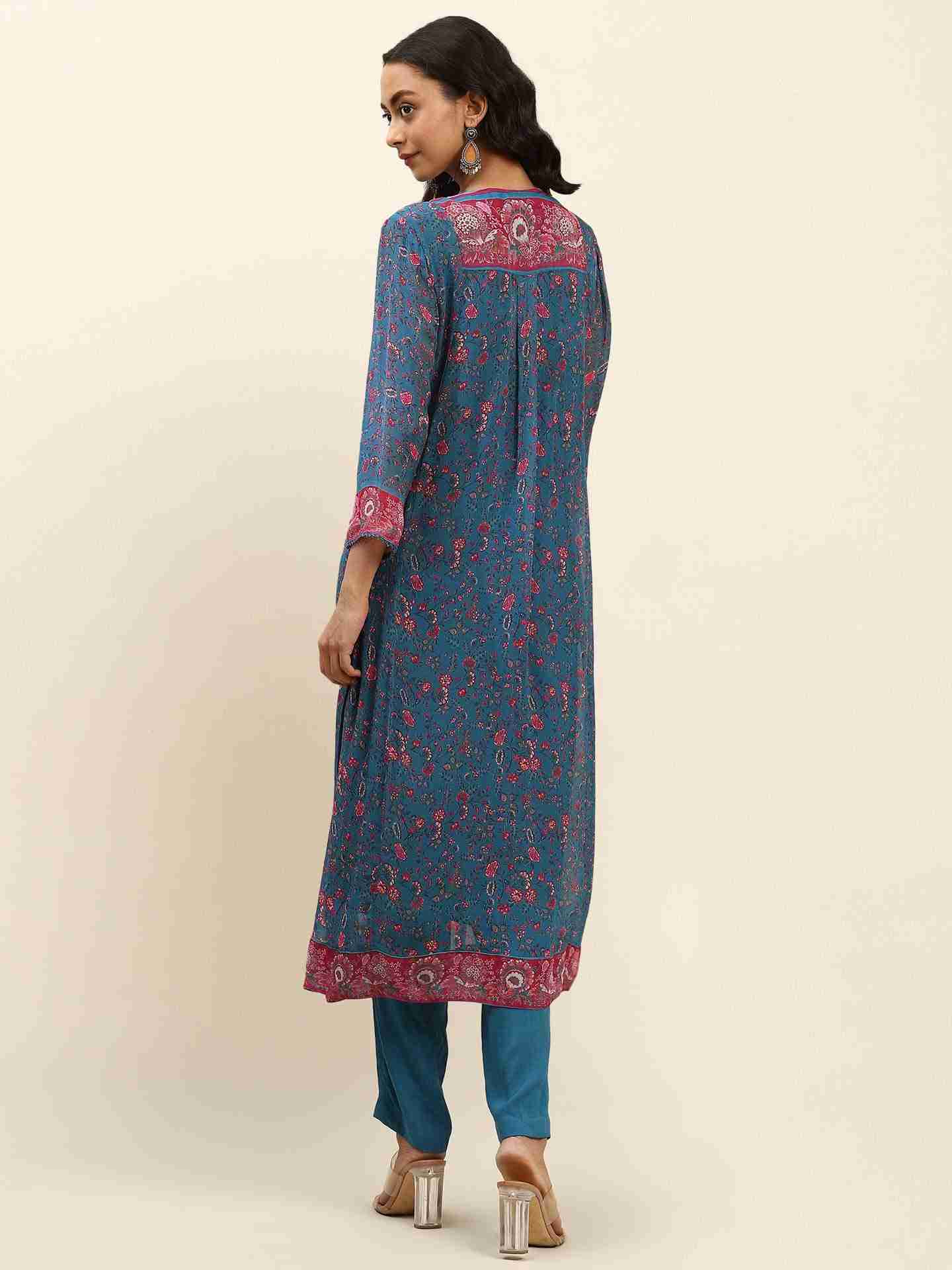 Blue Rosafi Suit Set