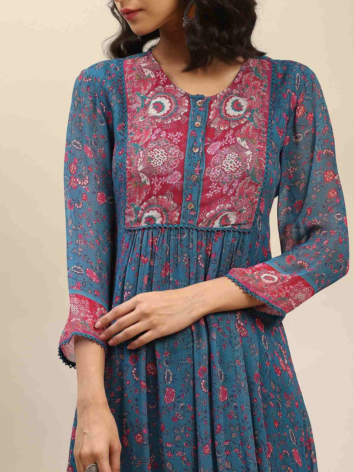 Blue Rosafi Suit Set