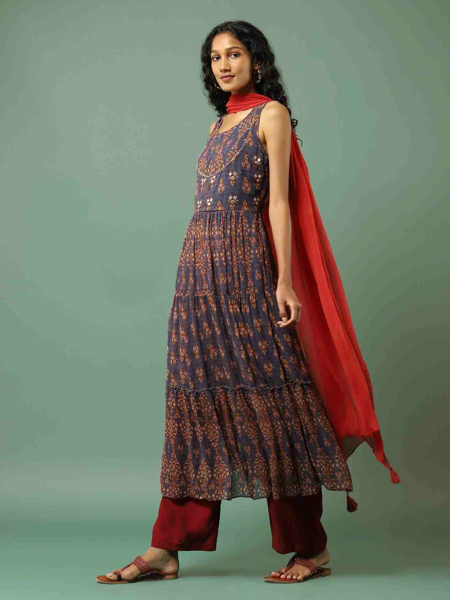 Blue Devina Anarkali Suit