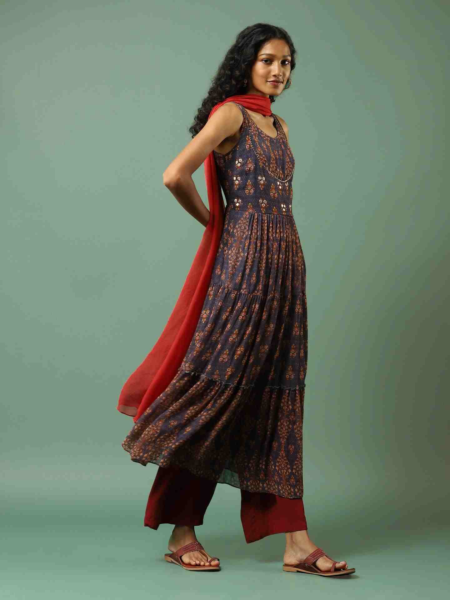 Blue Devina Anarkali Suit