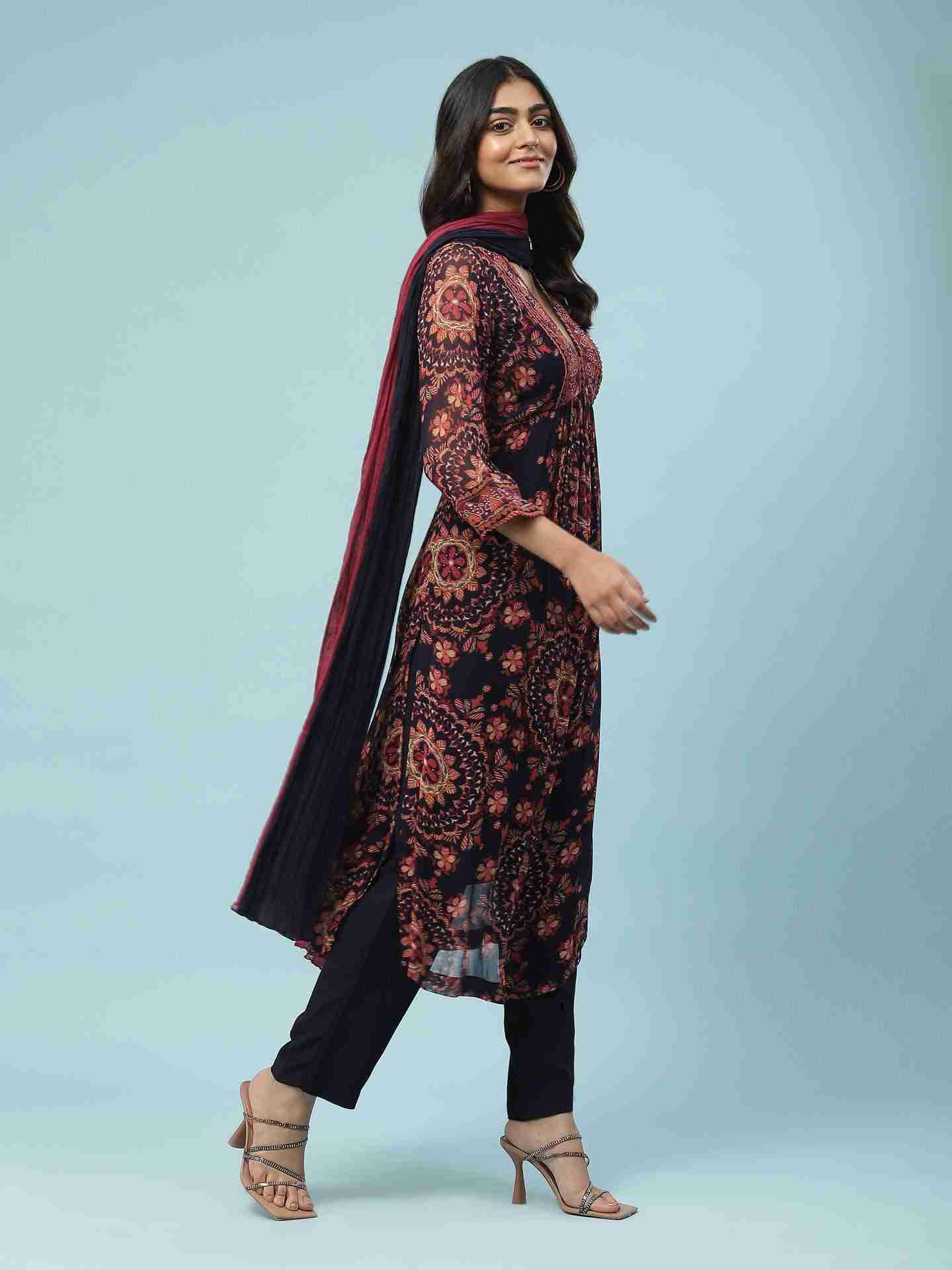 Navy Adriti Suit Set