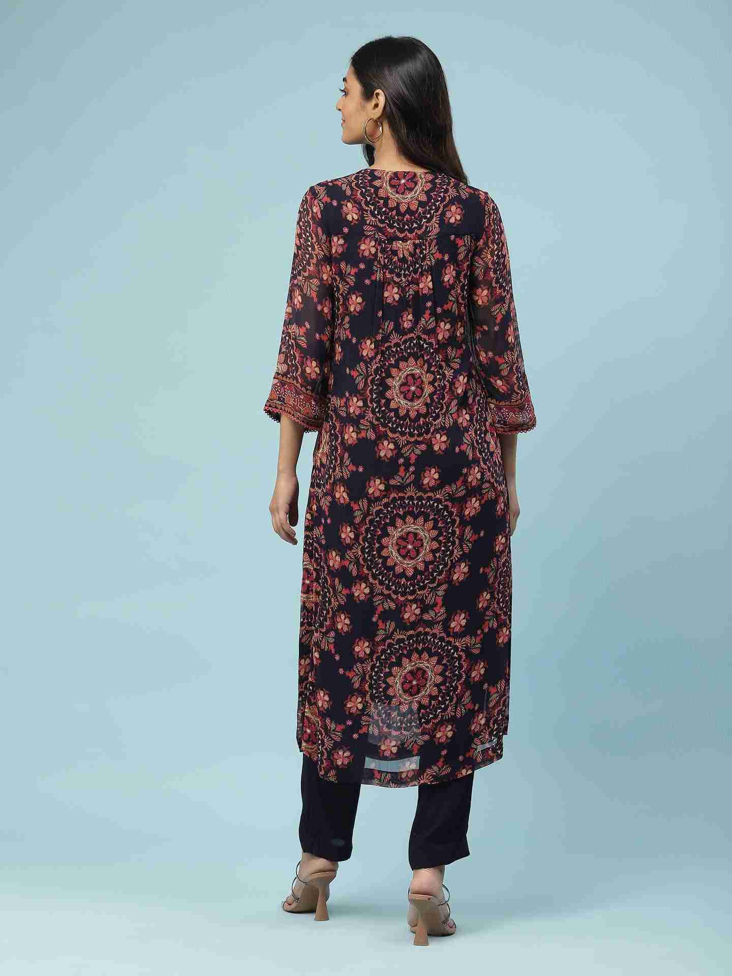 Navy Adriti Suit Set