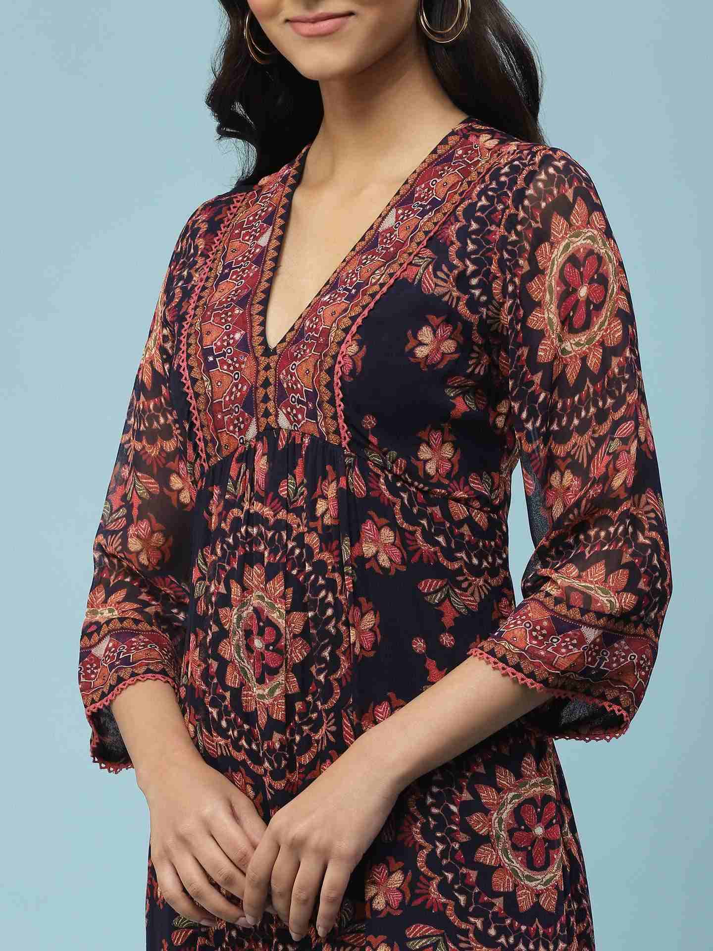 Navy Adriti Suit Set