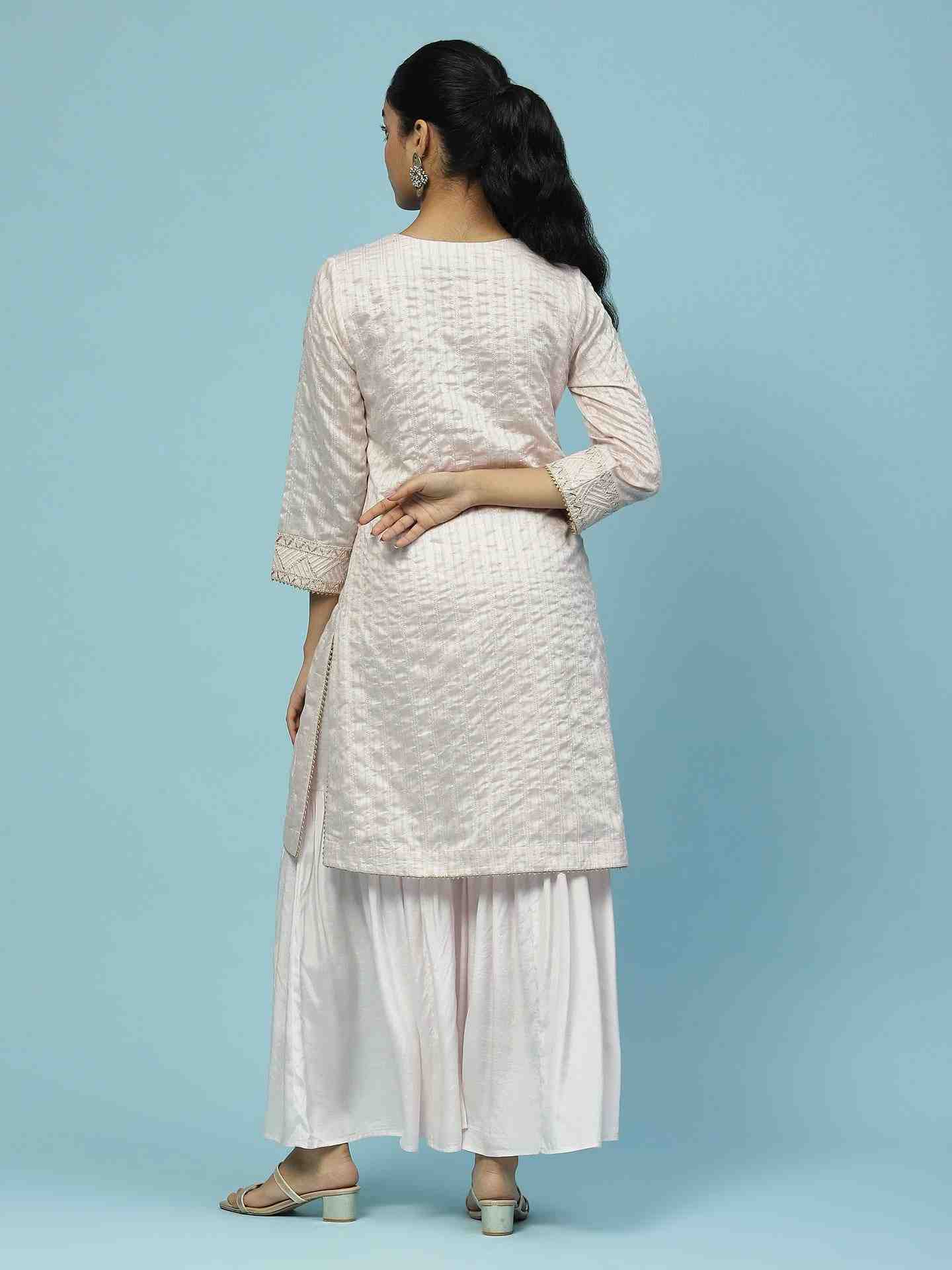 Pink Rubaiyat Solid Sharara Suit